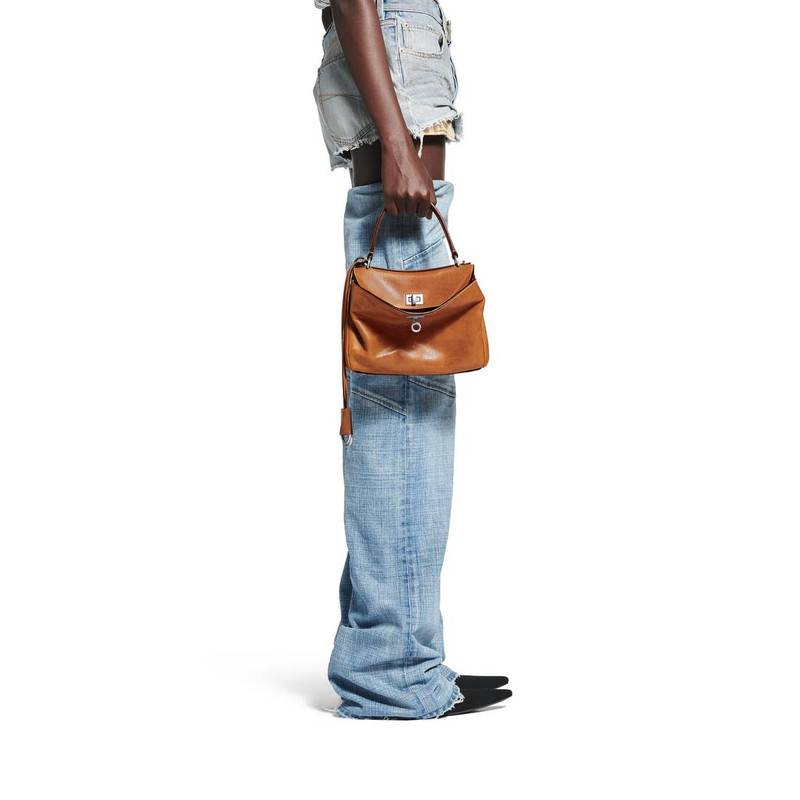 BALENCIAGA Women's Rodeo Handbag Mini in Tan Cowboy outlook