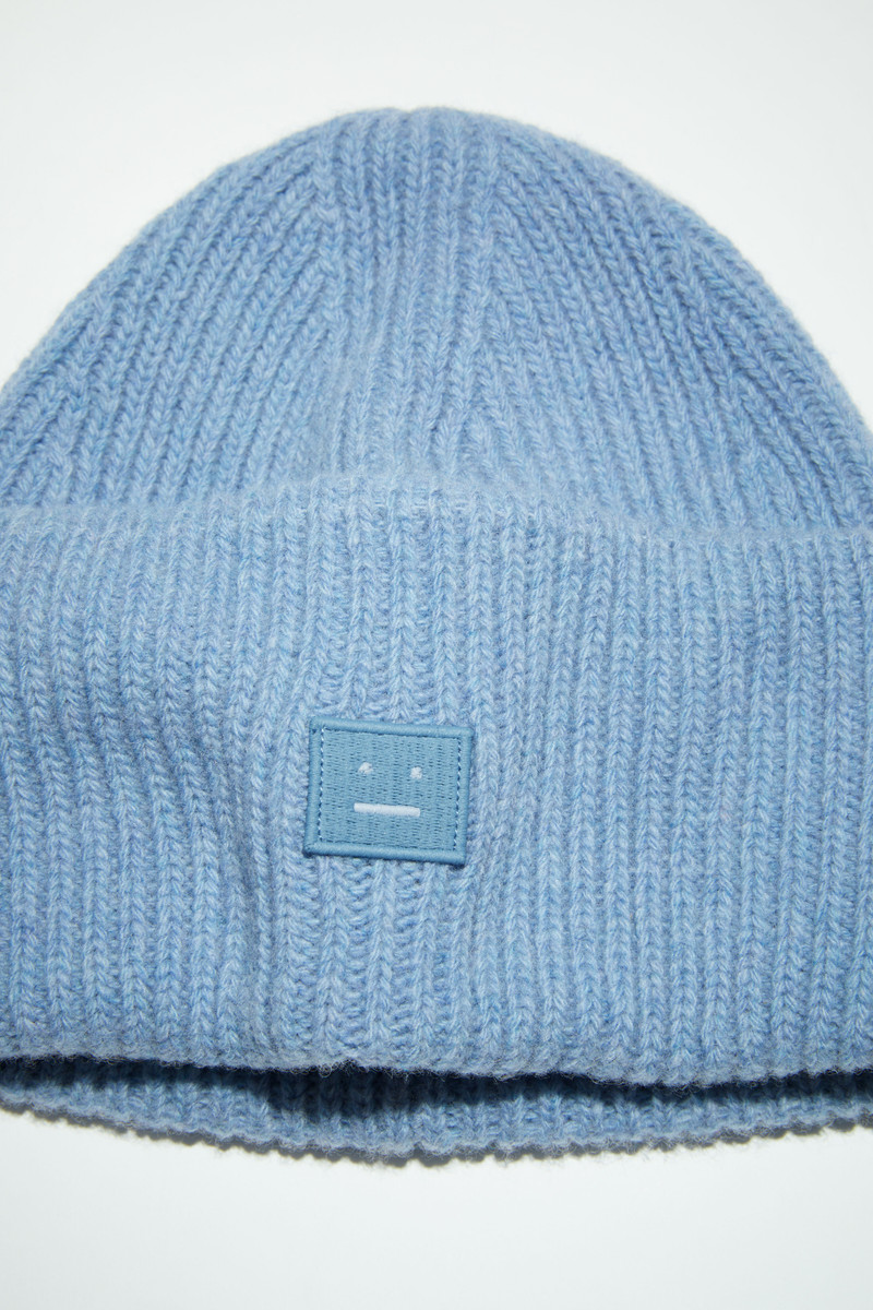 Small face logo beanie - Steel blue melange 4