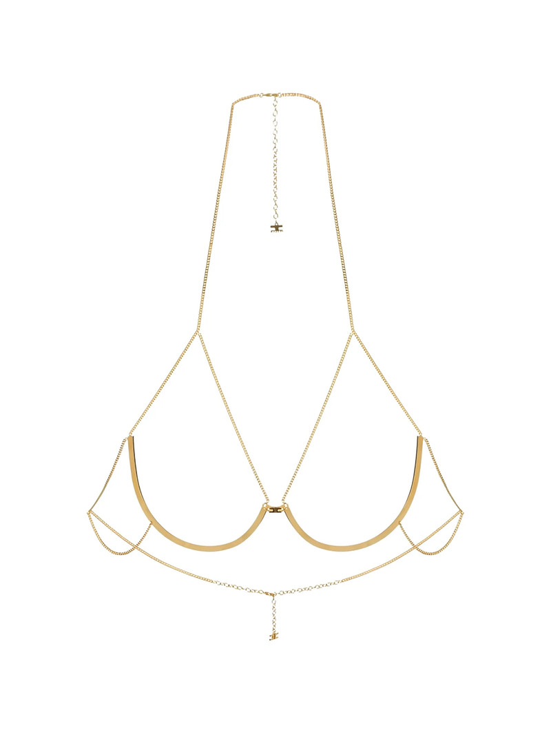 Elisabetta Franchi Bodychain Necklace In Golden Metal 1