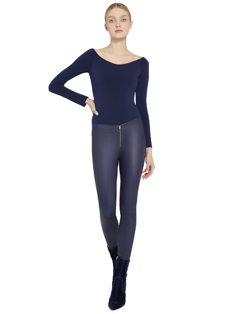 Alice + Olivia FRONT ZIP LEATHER LEGGING outlook