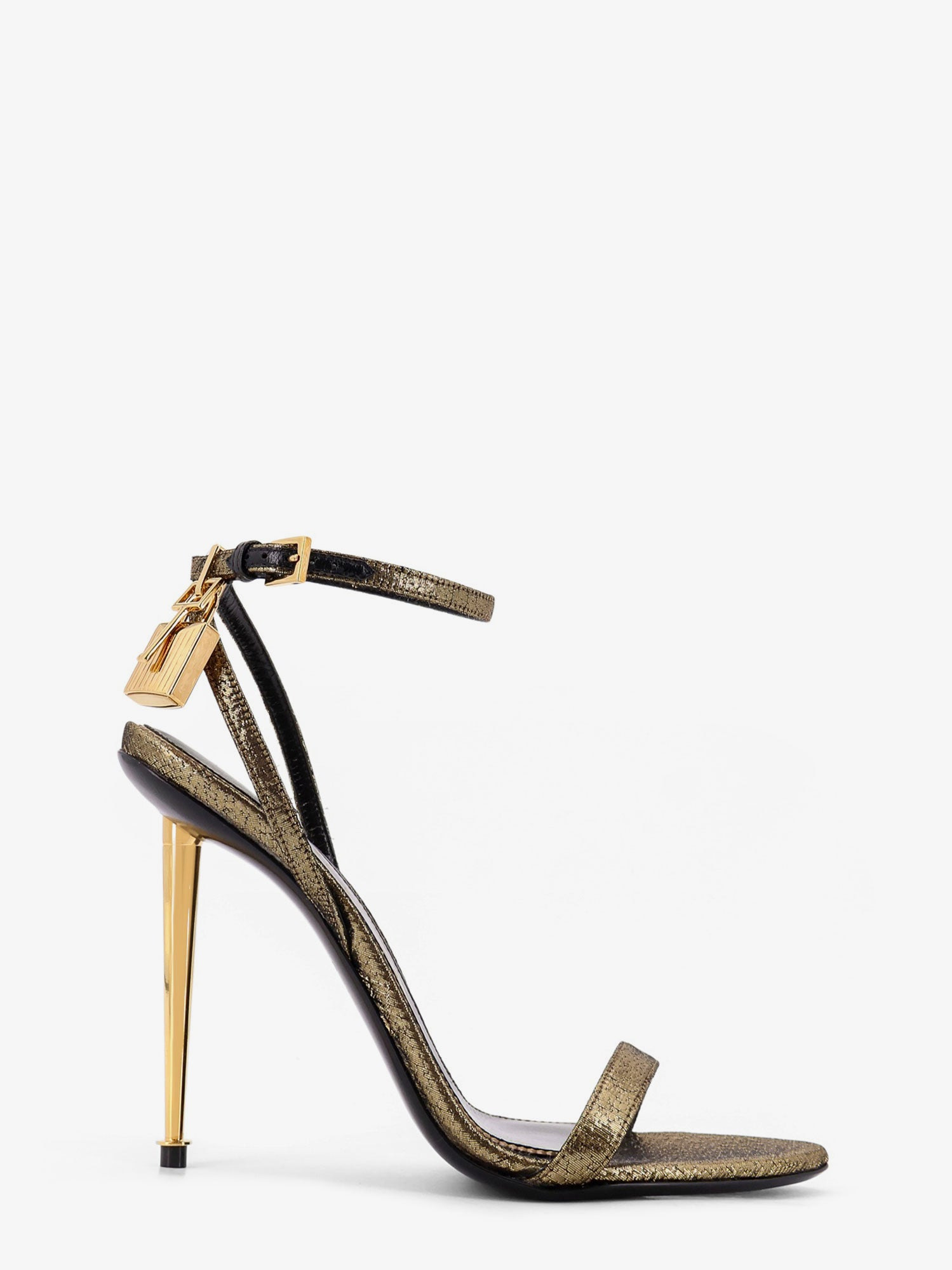 Laminated Leather Sandals With Logoed Padlock - 1