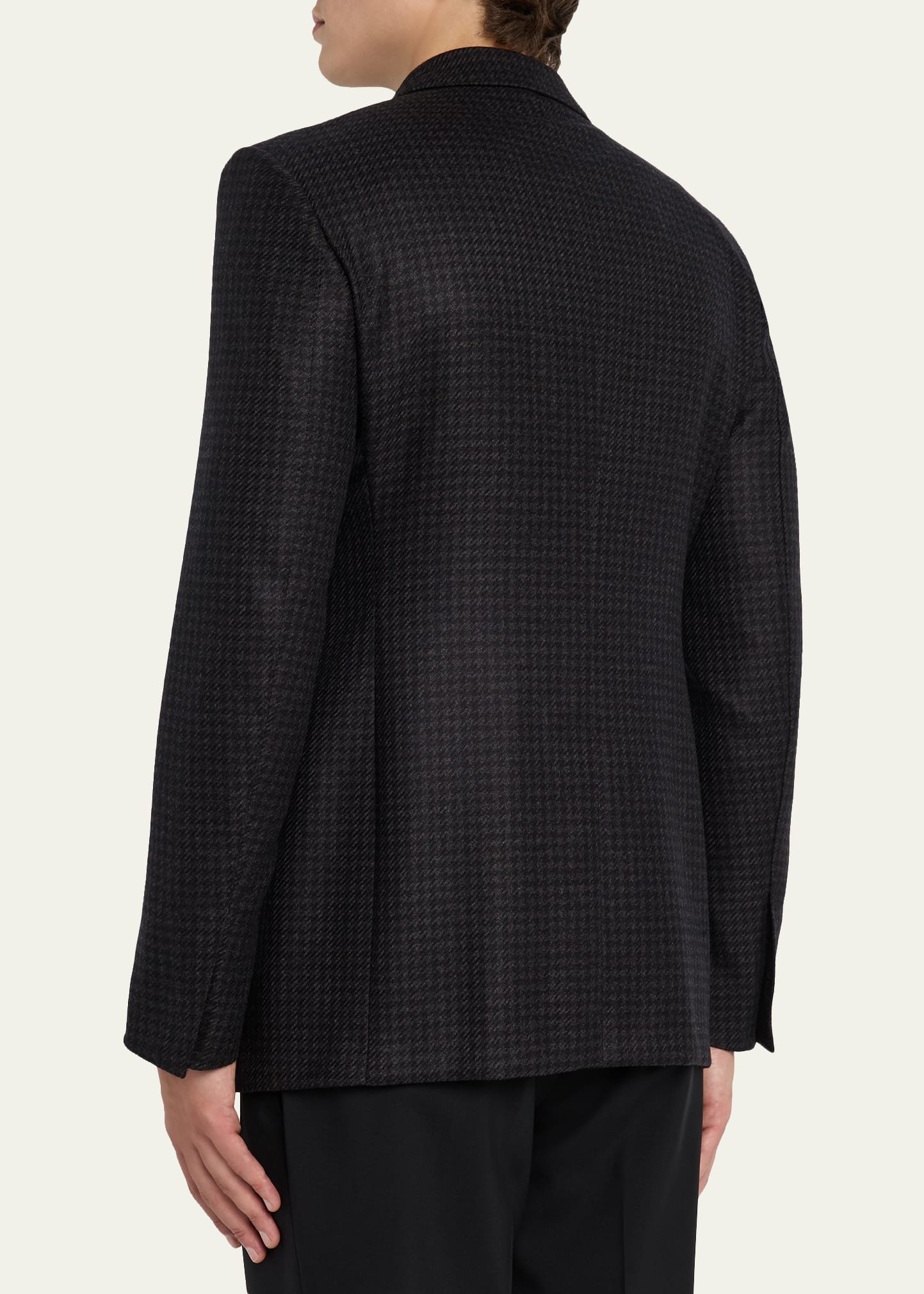 Men's Wool Pied De Poule Single-Breasted Sport Coat - 3