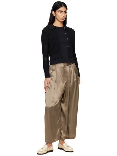 FRAME Tan Pleated Trousers outlook
