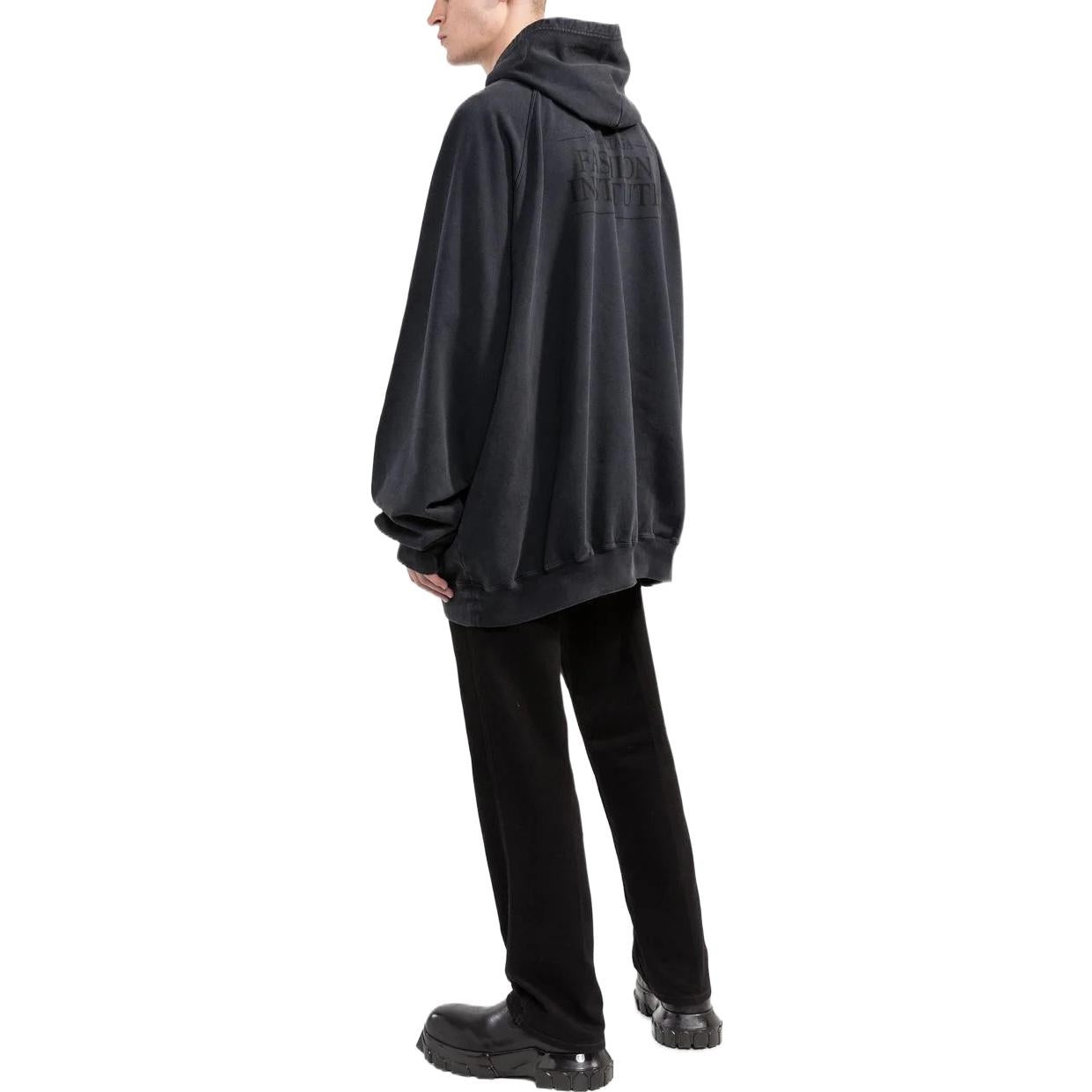 Balenciaga Fashion Institute Oversized Hoodie 'Washed Black' 697879TMVK18190 - 3
