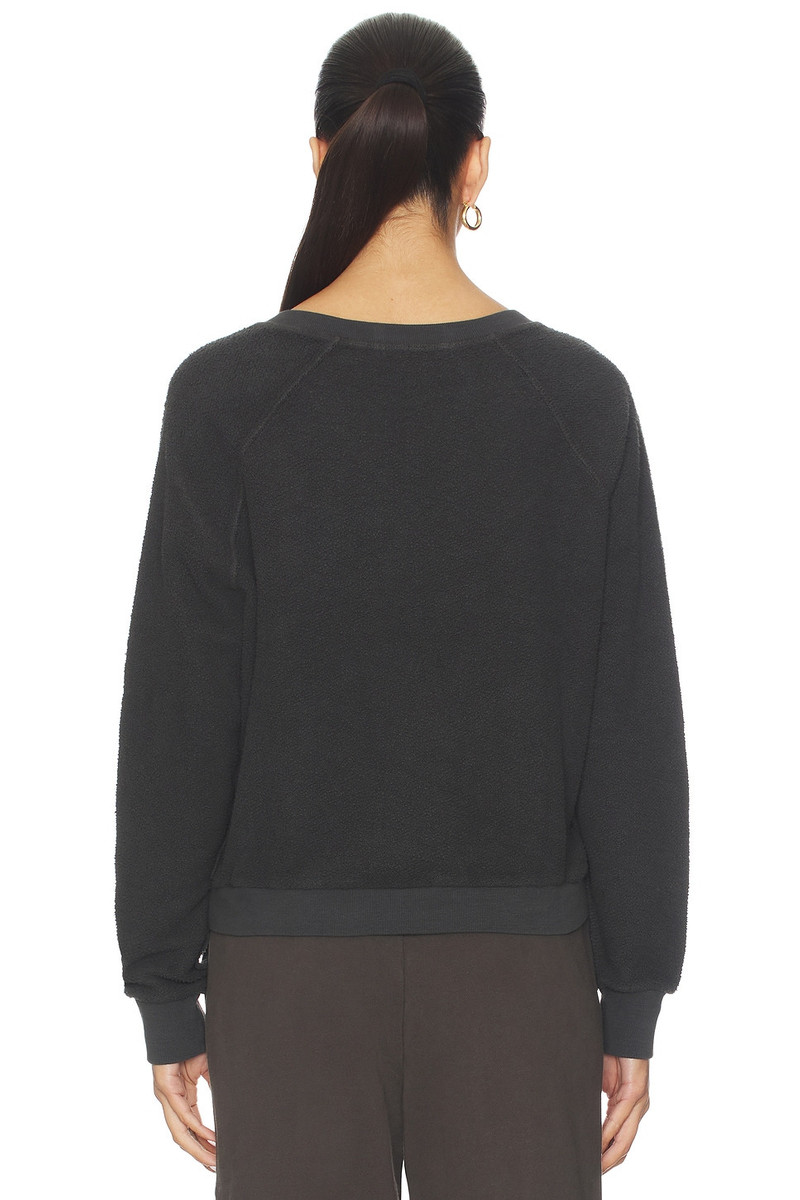 perfectwhitetee Zuri Reverse Fleece V Neck Sweatshirt outlook
