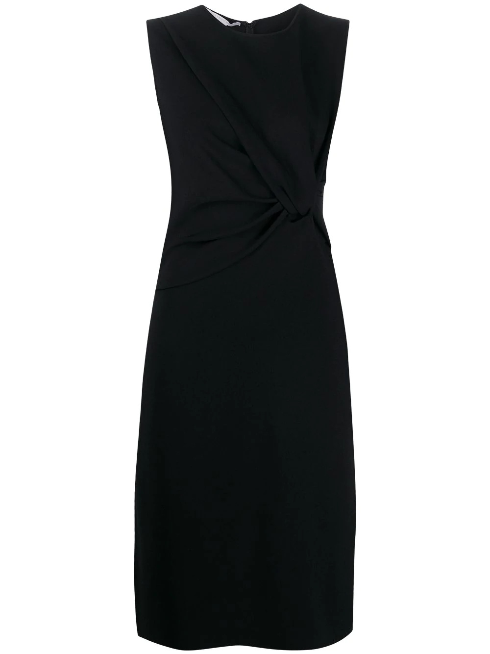 fitted black dress with twist knot detail - 1