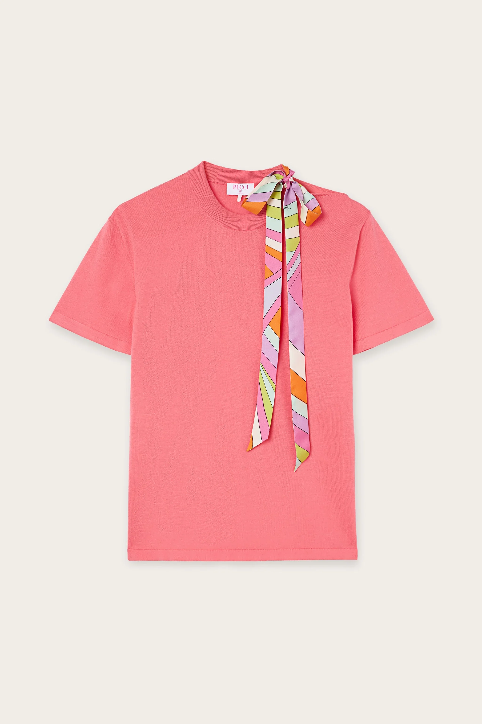 T-SHIRT WITH SCARF DETAIL - 1