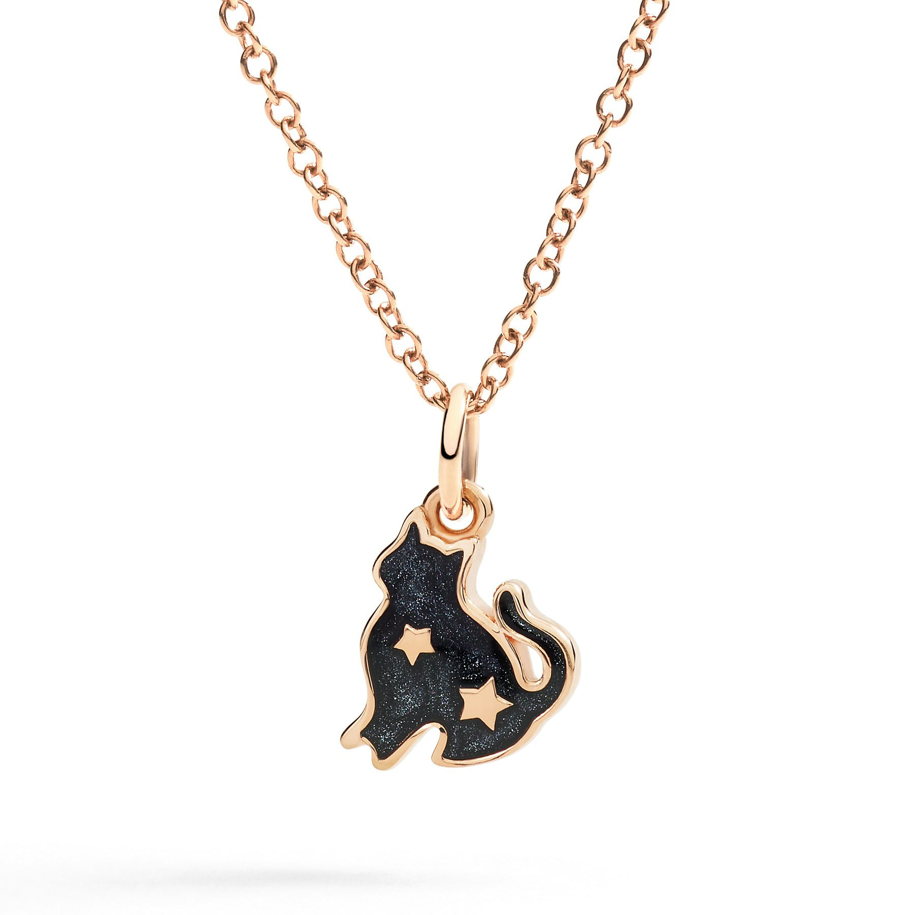 CAT CHARM ROSE GOLD & BLACK ENAMEL - 2