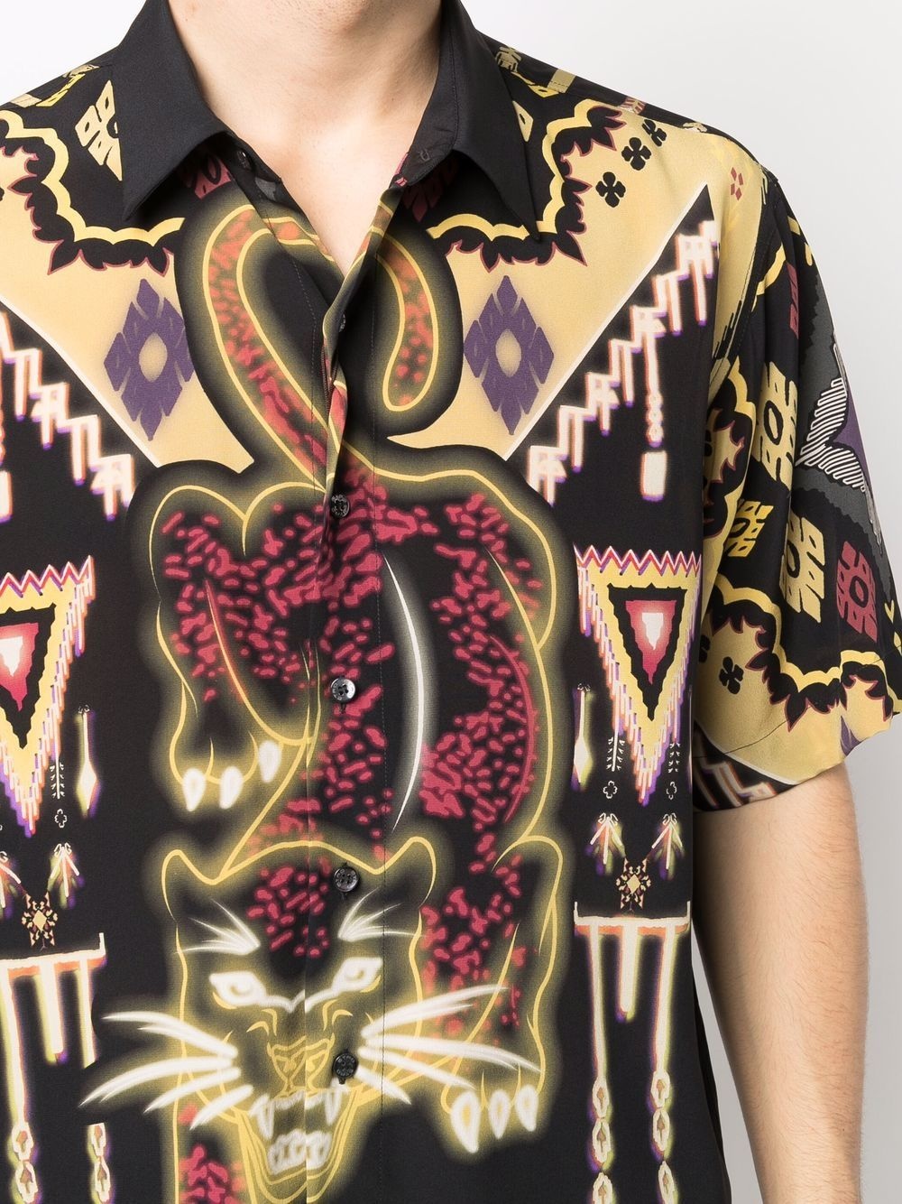 graphic-print silk shirt - 5