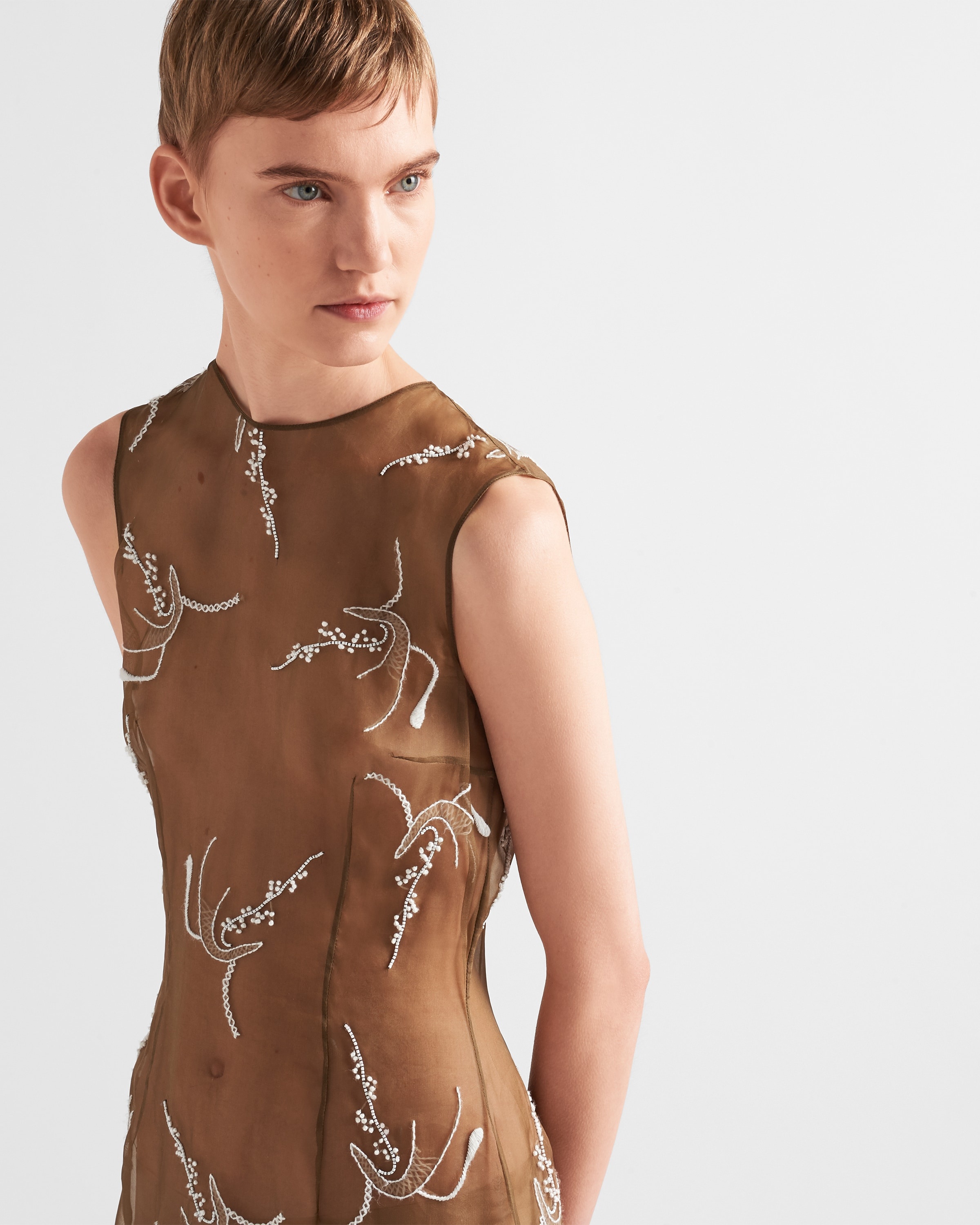 Prada Embroidered organza dress | REVERSIBLE
