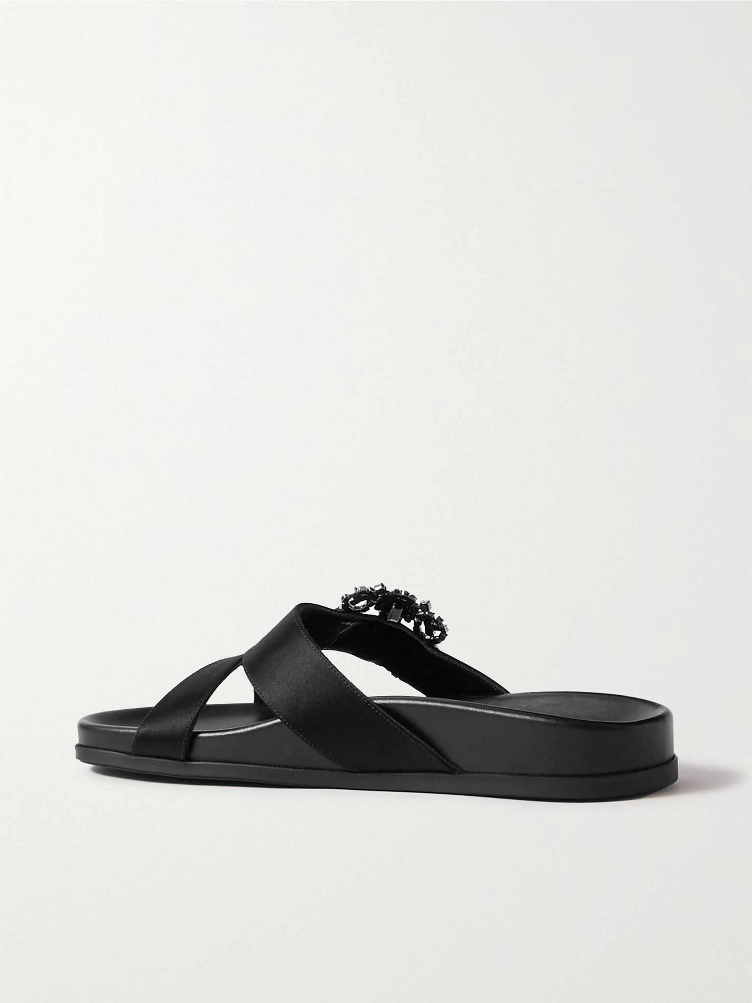 Chilanghi buckled satin slides Black - 3
