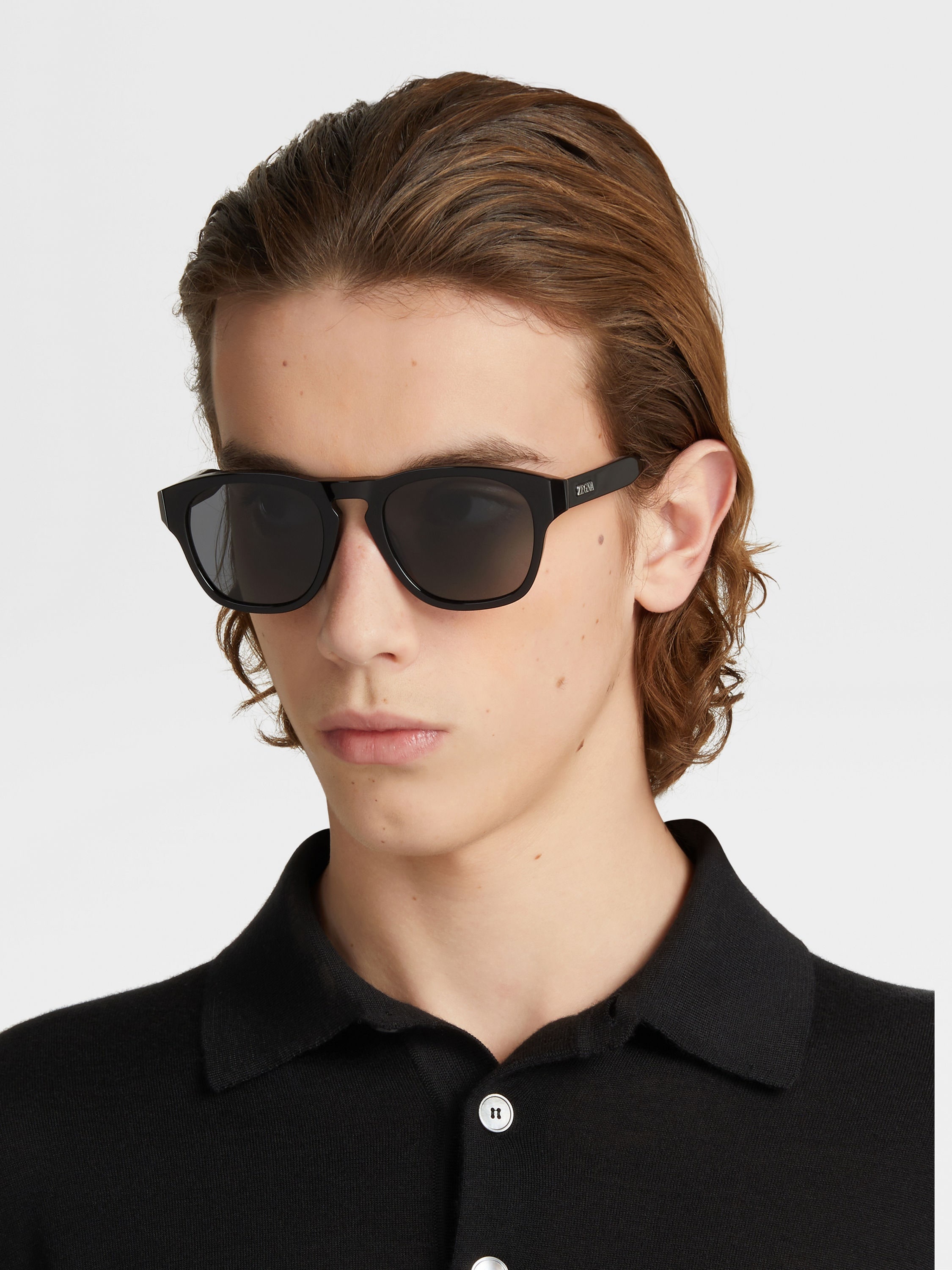 BLACK ACETATE SUNGLASSES - 4