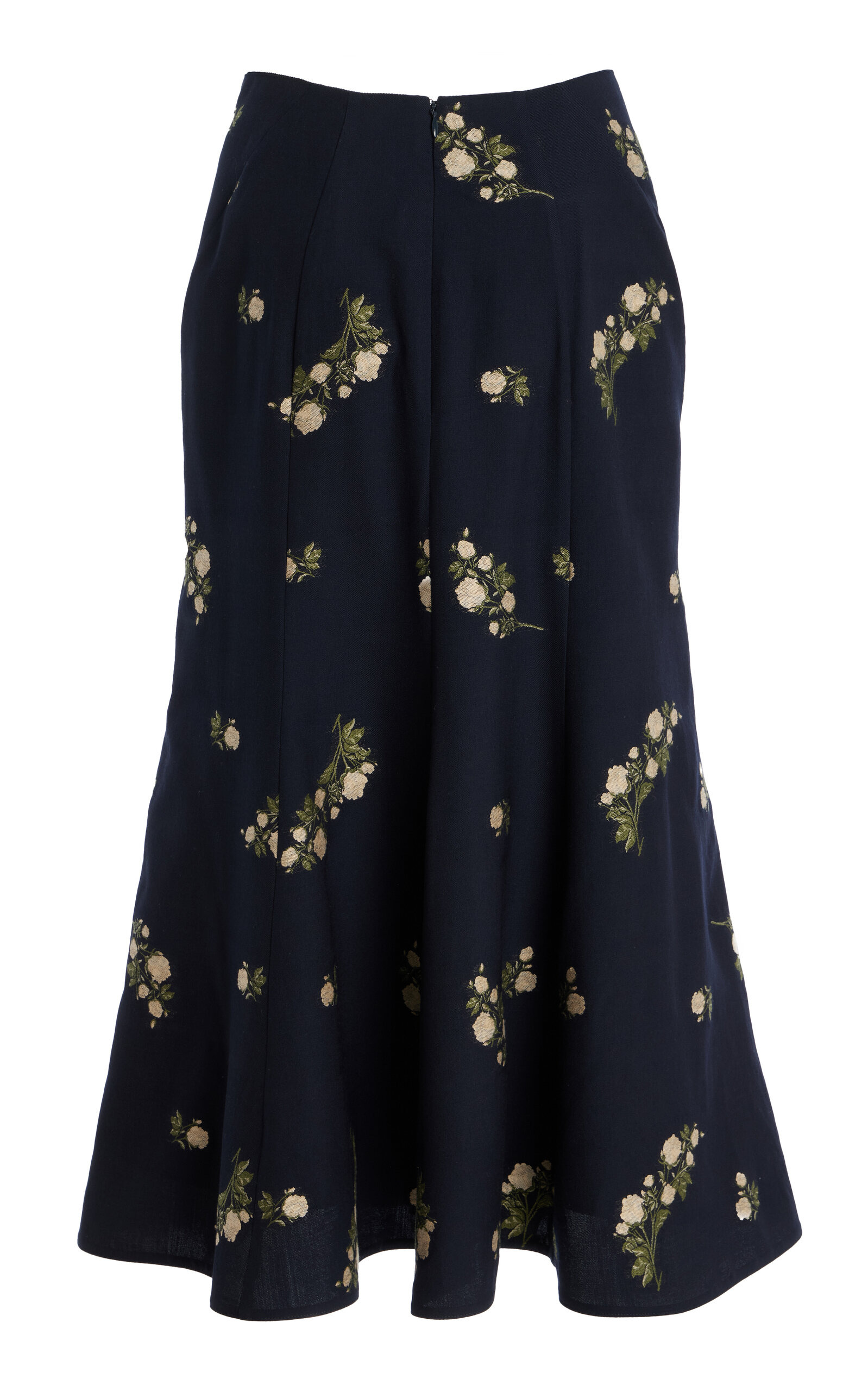 Wool-Cotton Midi Skirt navy - 3