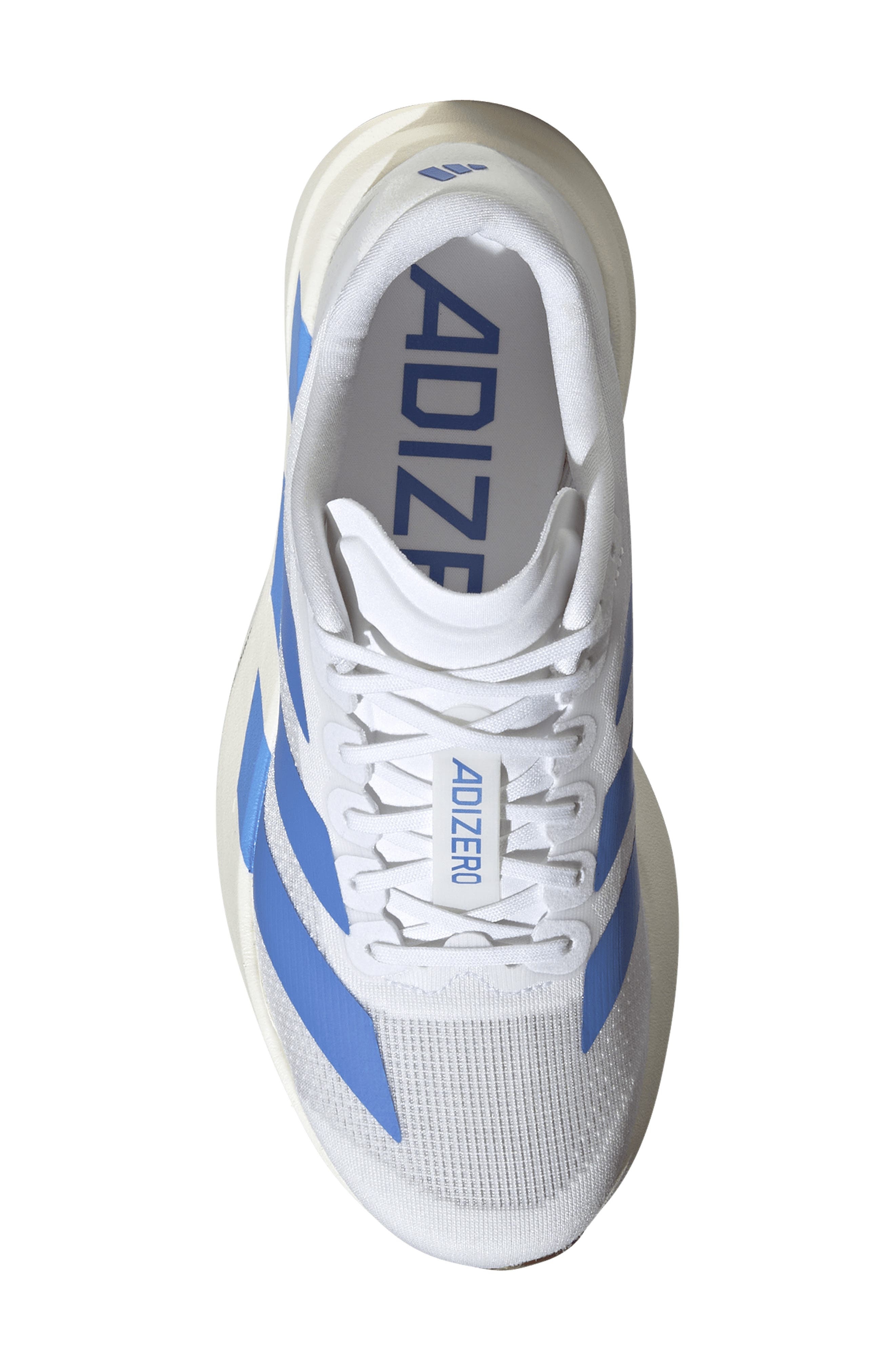 adidas Adizero Evo SL Running Shoe in White/Blue Fusion/Off White at Nordstrom - 4