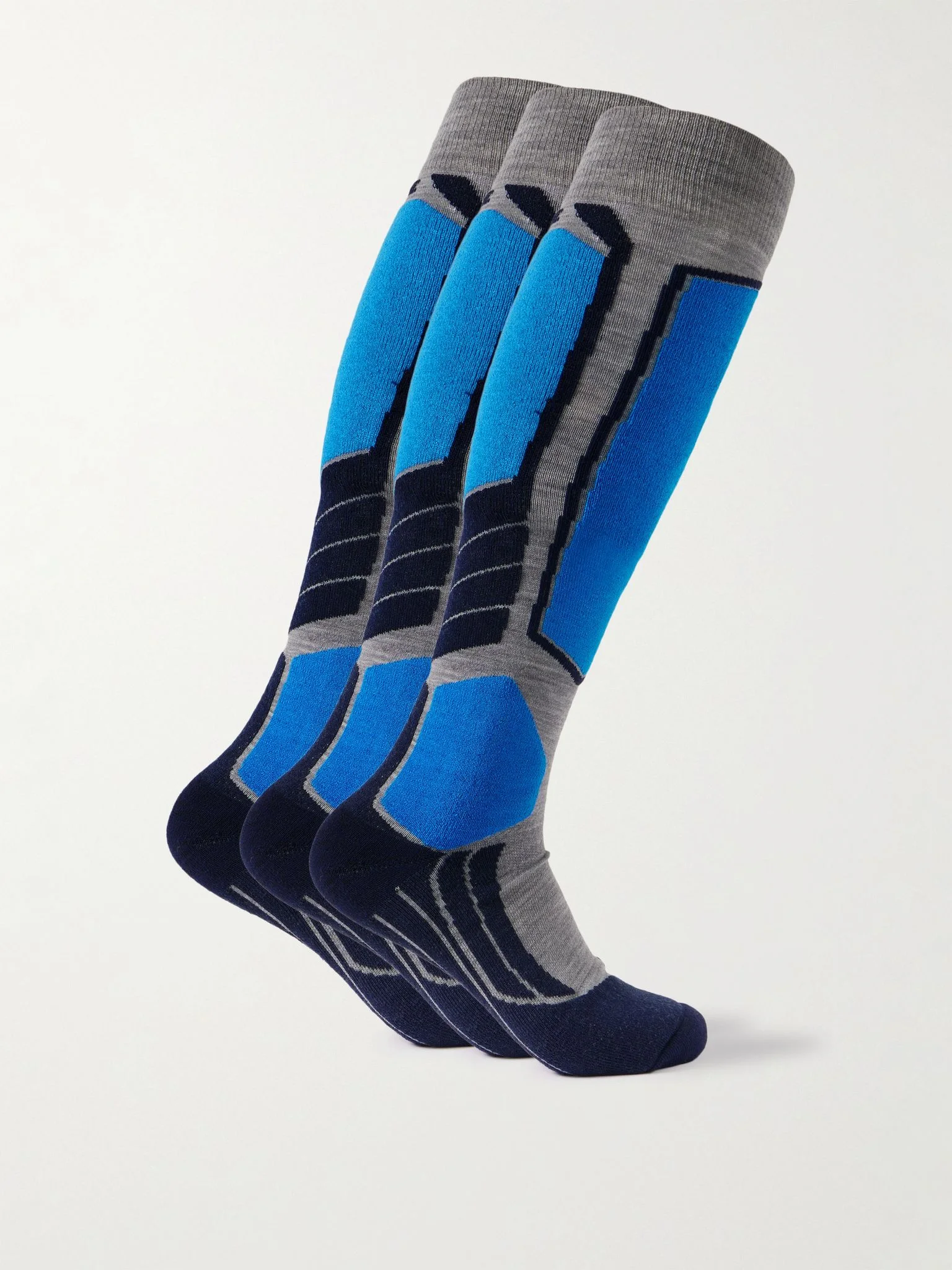 SK2 Intermediate Three-Pack Jacquard-Knit Ski Socks Multi - 1