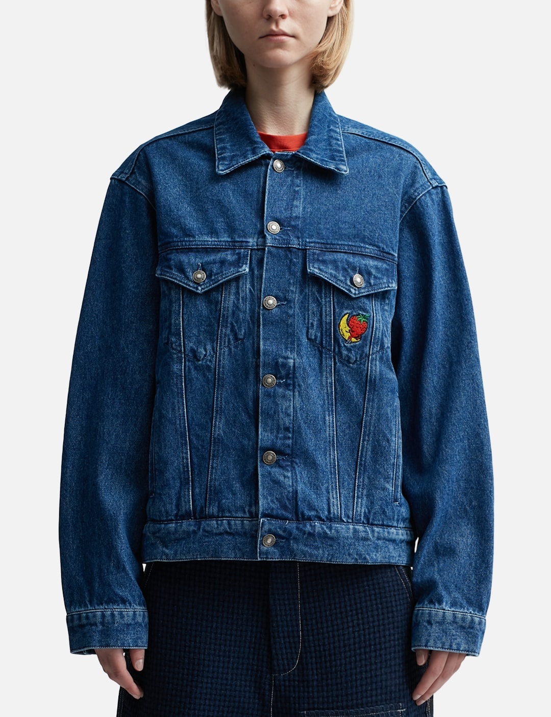 PERENNIAL LOGO DENIM TRUCKER JACKET - 1