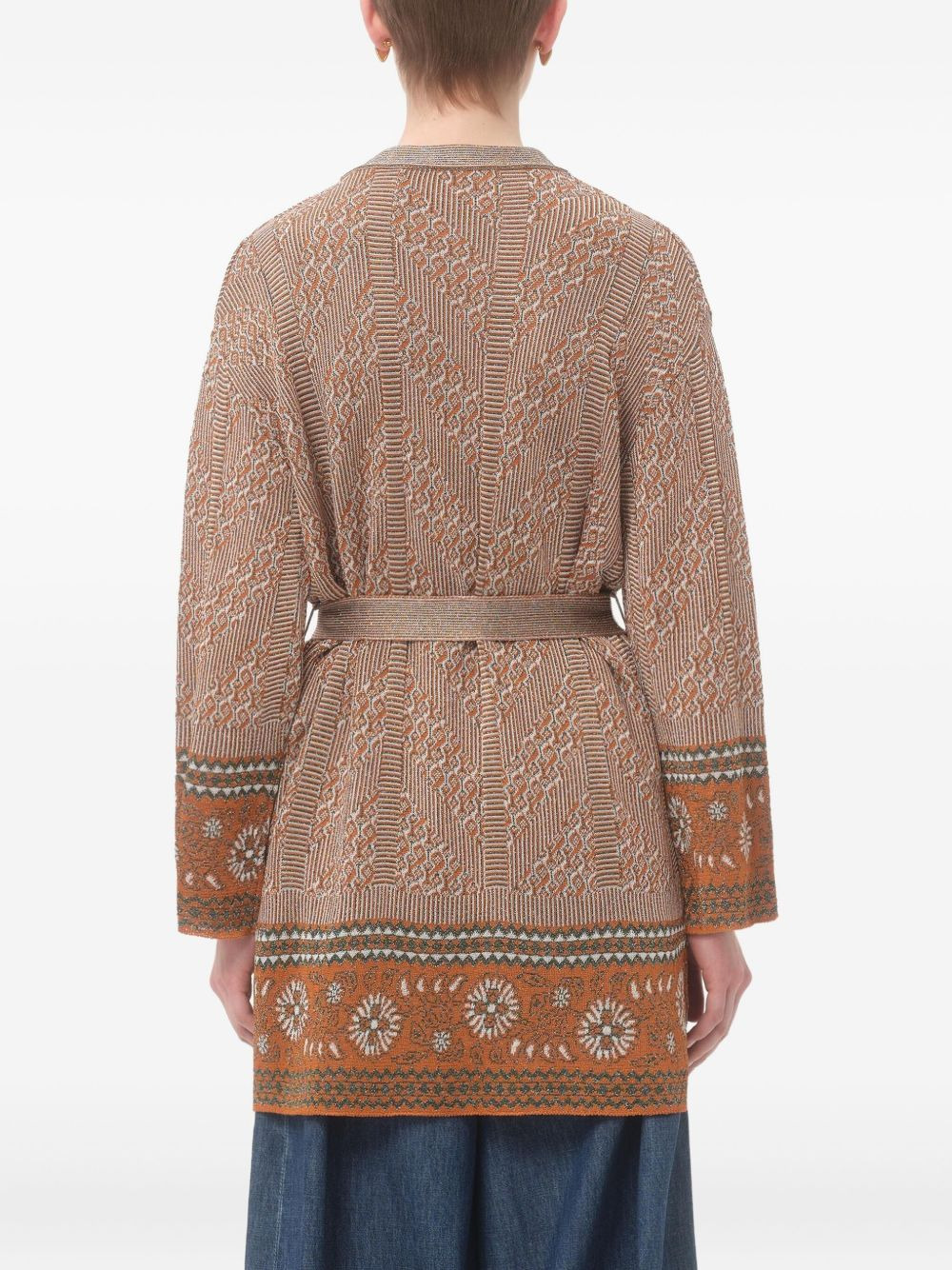 lurex jacquard cardigan - 5