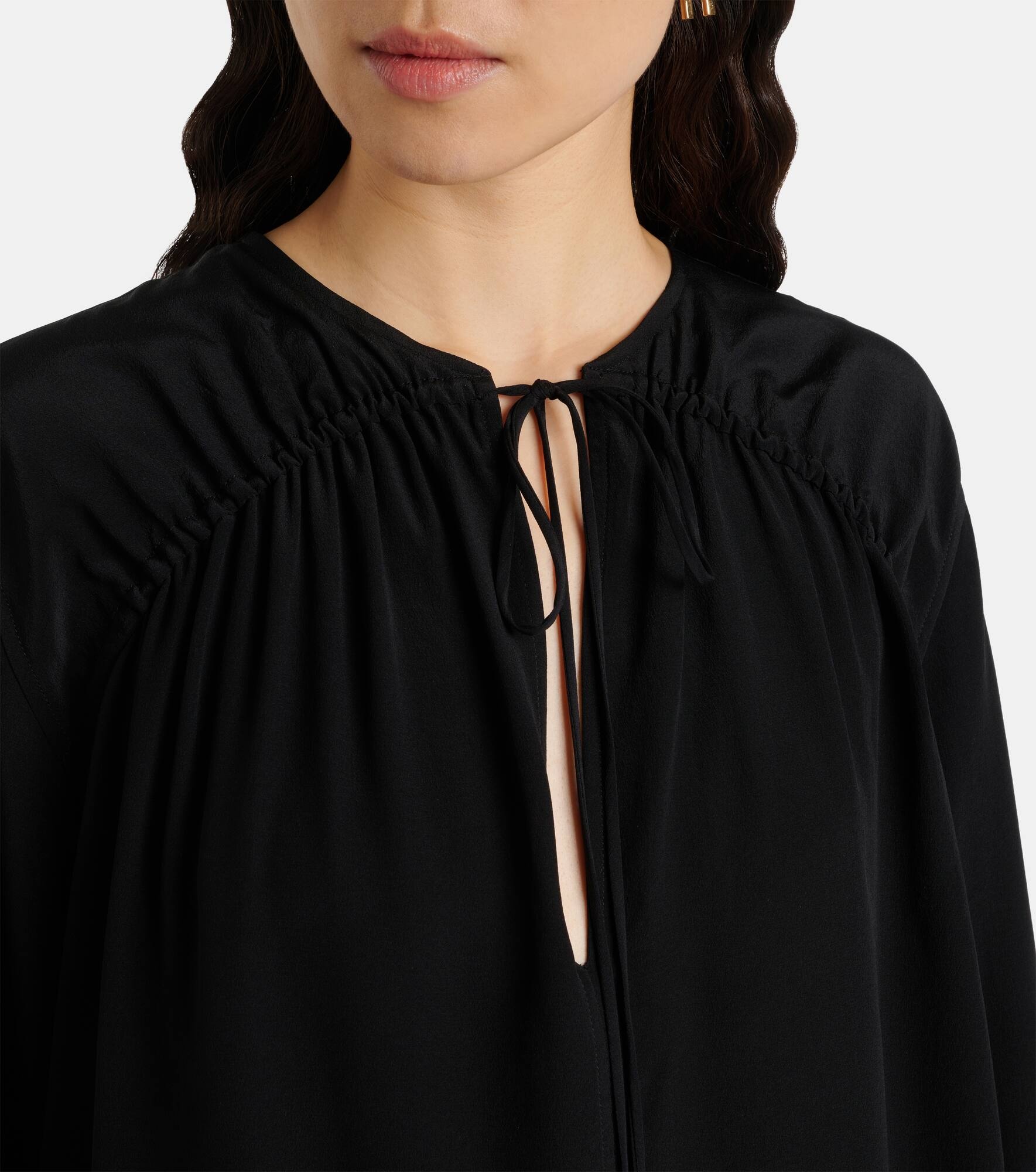 Silk tie-neck blouse - 4