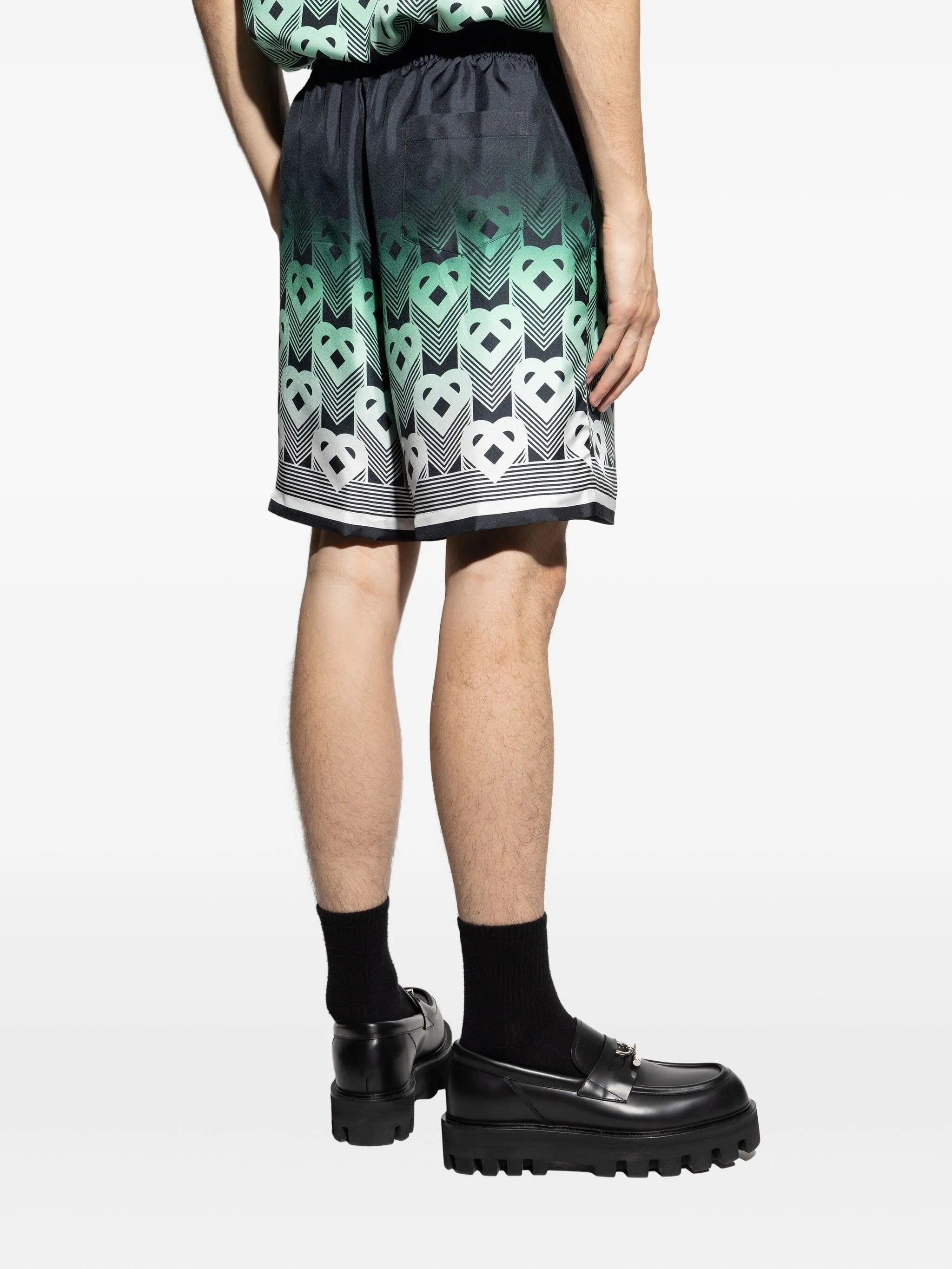 monogram-print drawstring shorts - 4
