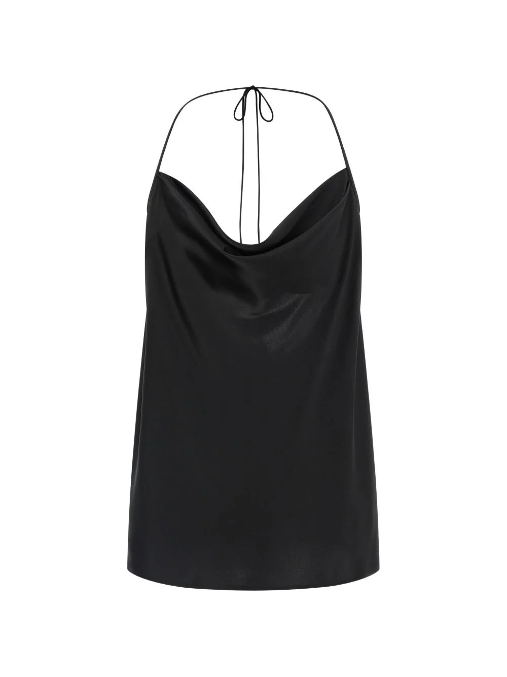 tie-up silk top - 1