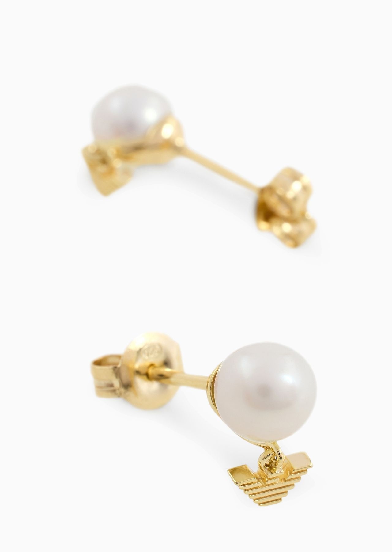 White Pearl Stud Earrings - 2