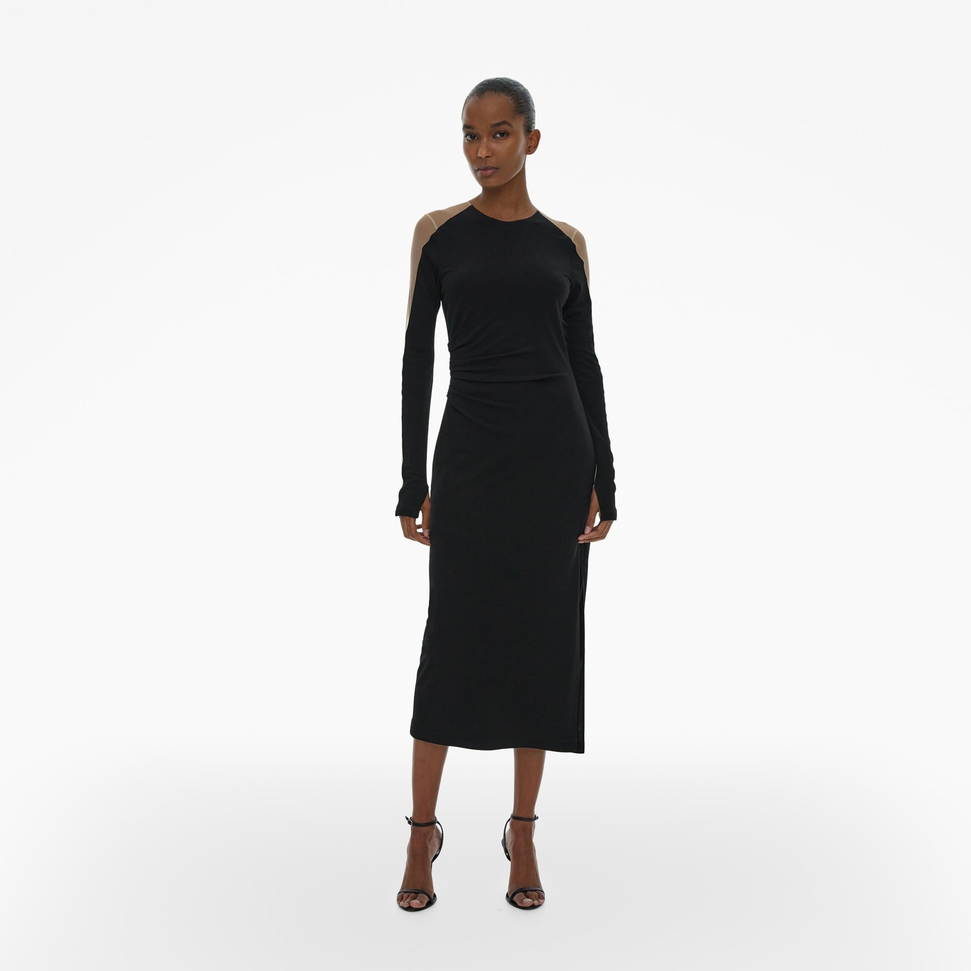SHEER SLEEVE DRESS - 3