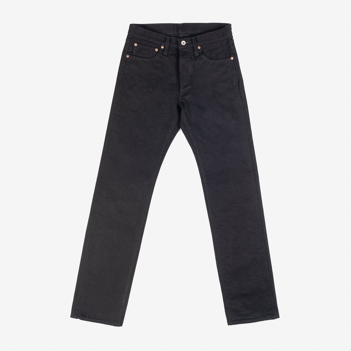 IH-634S-142bb 14oz Selvedge Denim Straight Cut Jeans - Black/Black - 1