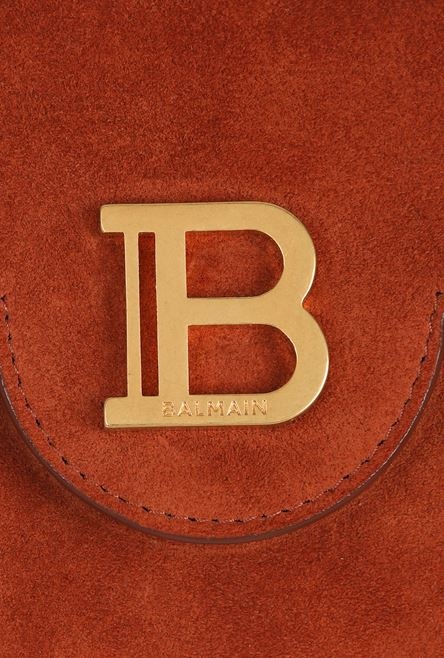 Balmain x Netflix -Fringed terracotta suede mini card holder - 7