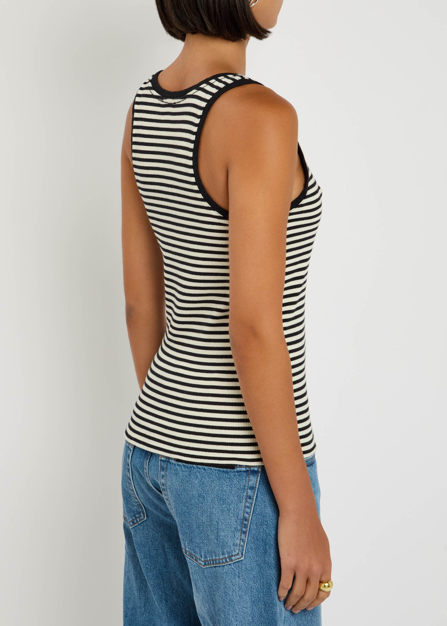 Anine Bing Alessia Striped Stretch-cotton Tank - 3