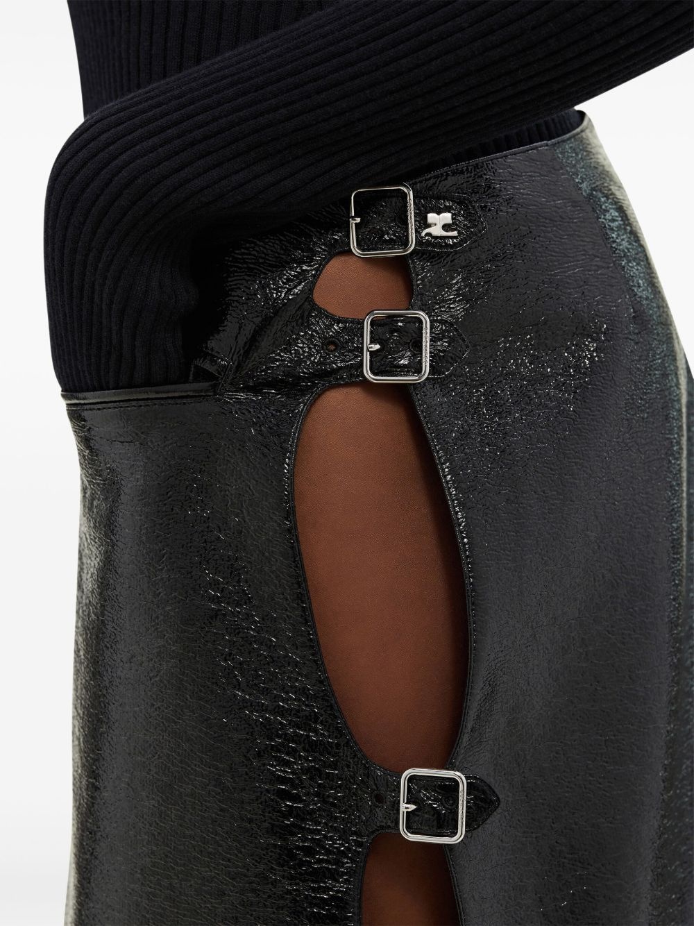 buckled coated miniskirt - 5