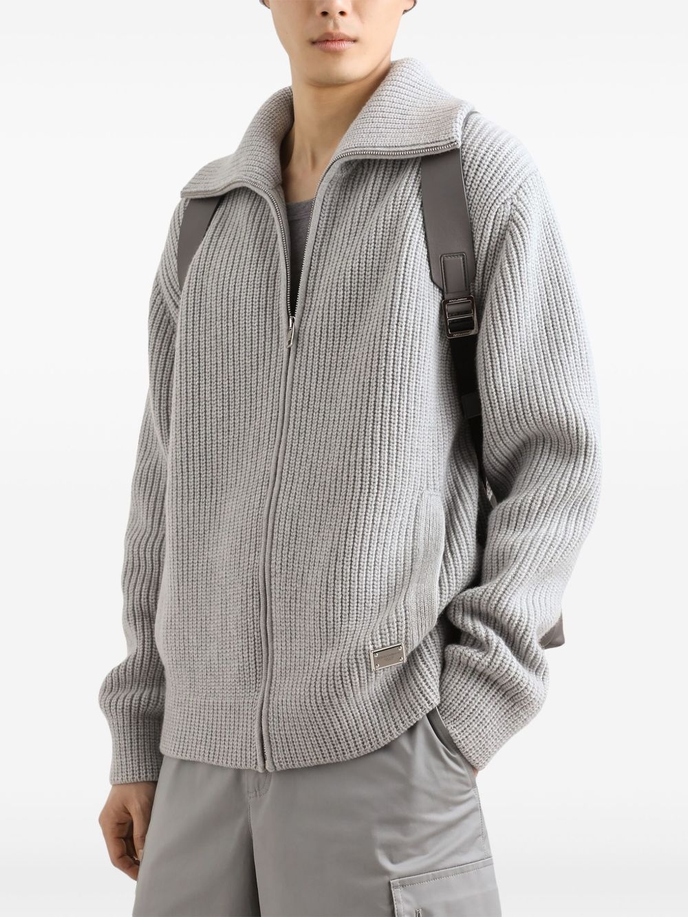 fisherman's-knit cardigan - 4