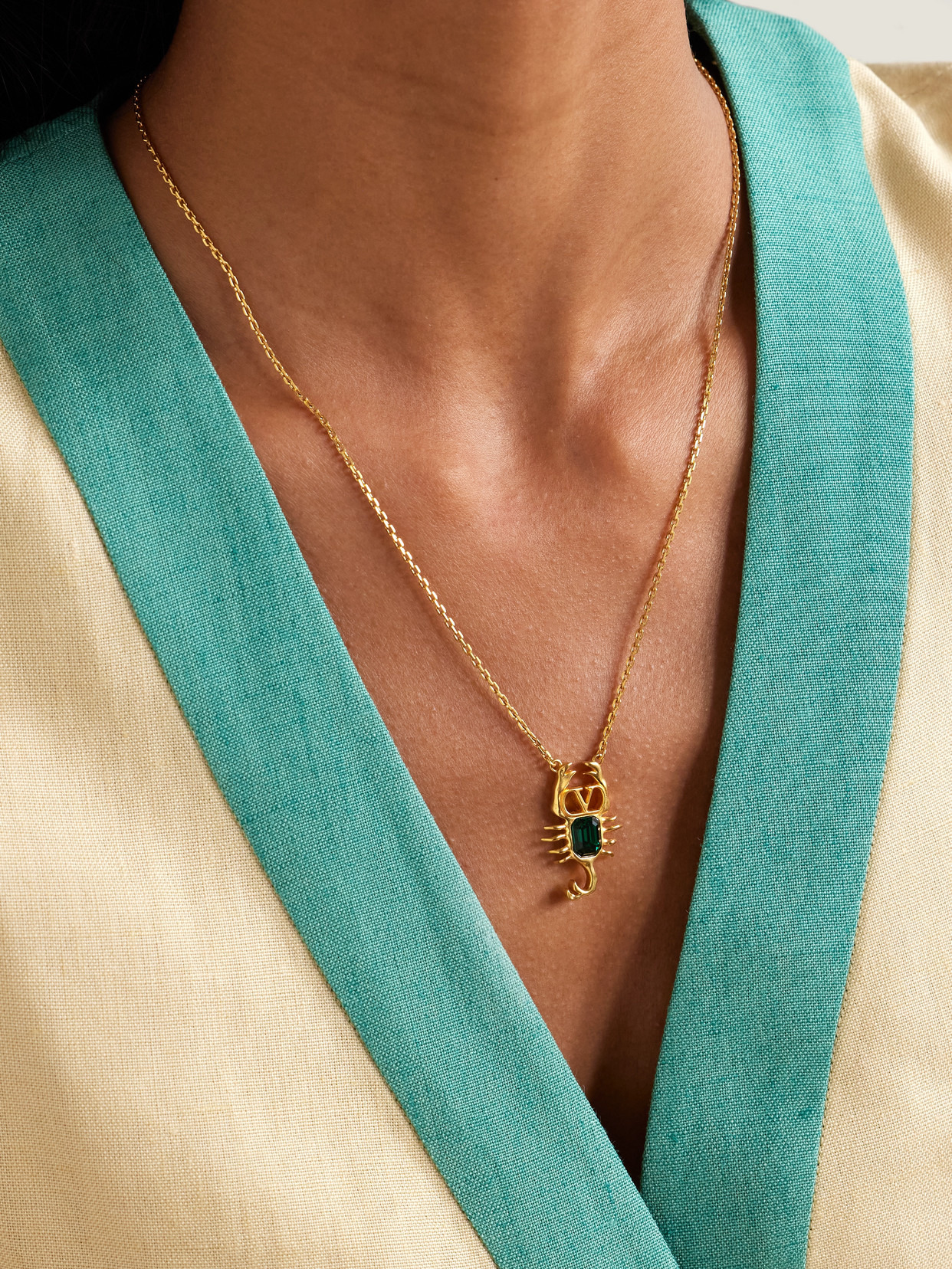 Scorpion Gold-tone Crystal Necklace - 2
