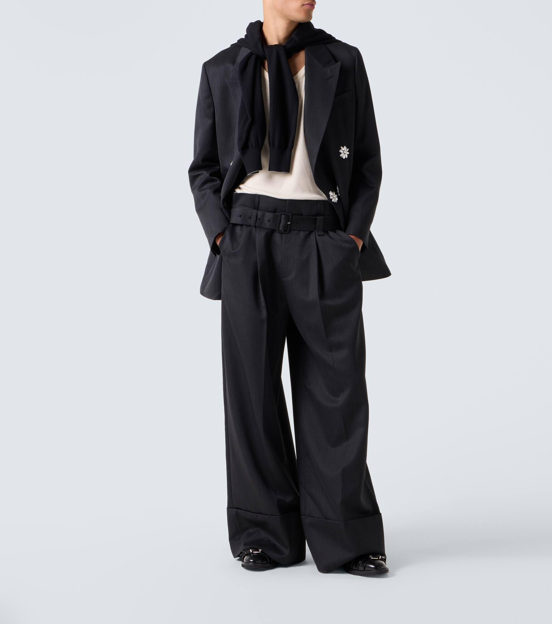 Belted wide-leg pants - 2