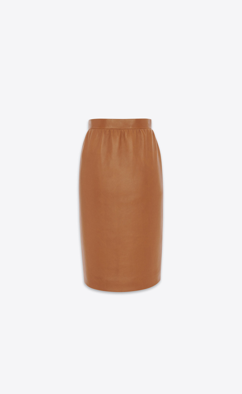 pencil skirt in lambskin - 1