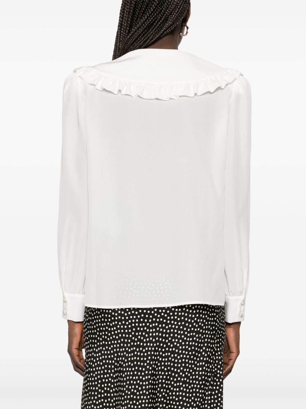 Peter Pan-collar silk blouse - 4