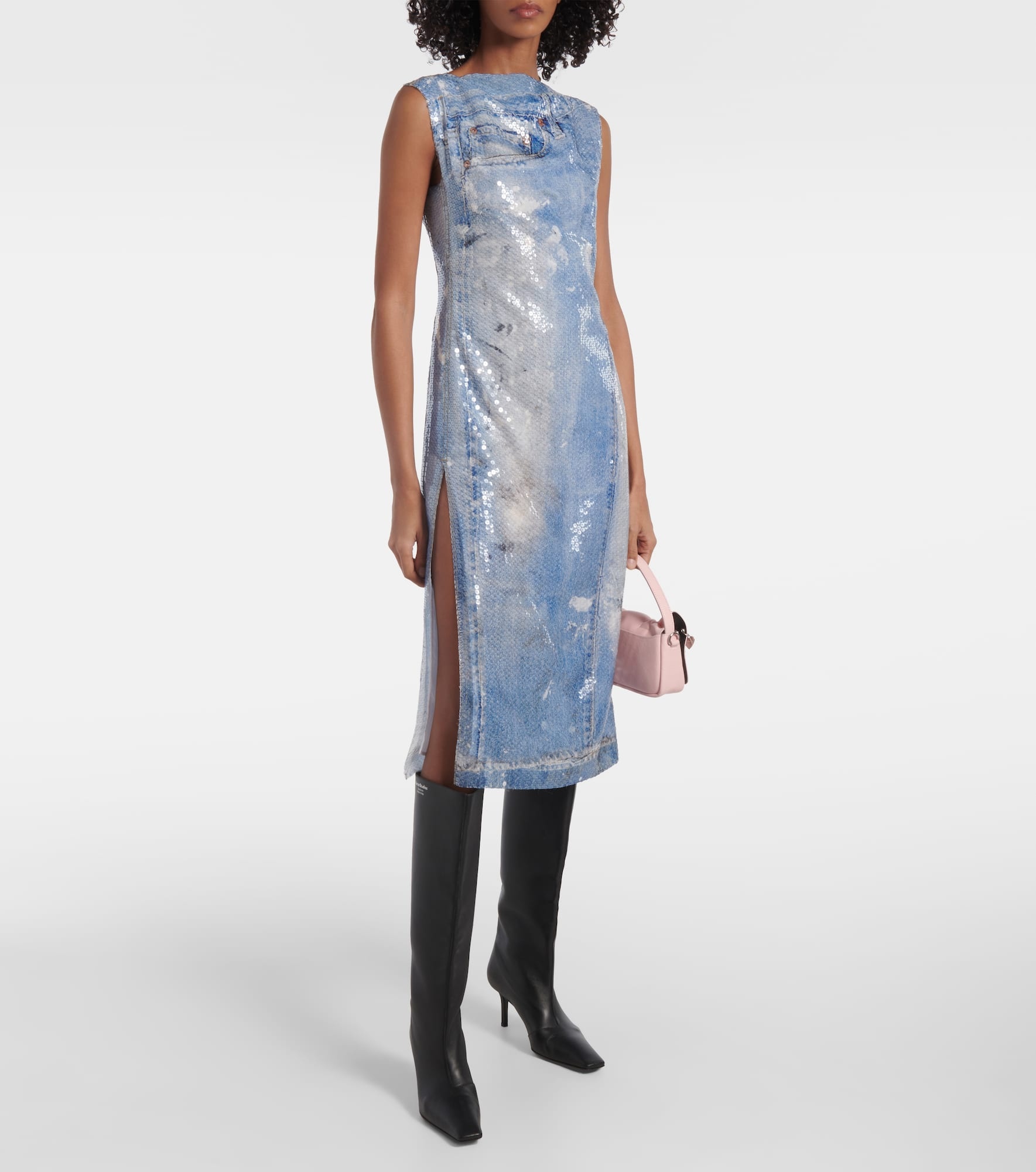Sequined printed midi dress - 2