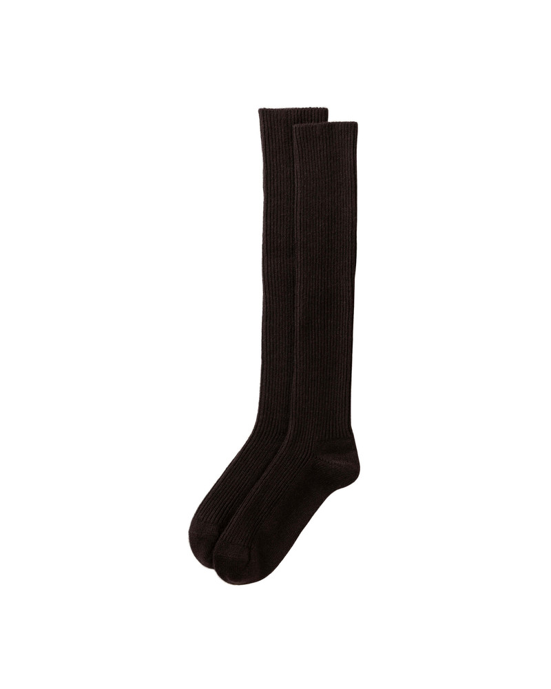 Cashmere Knee High Brown Socks 1