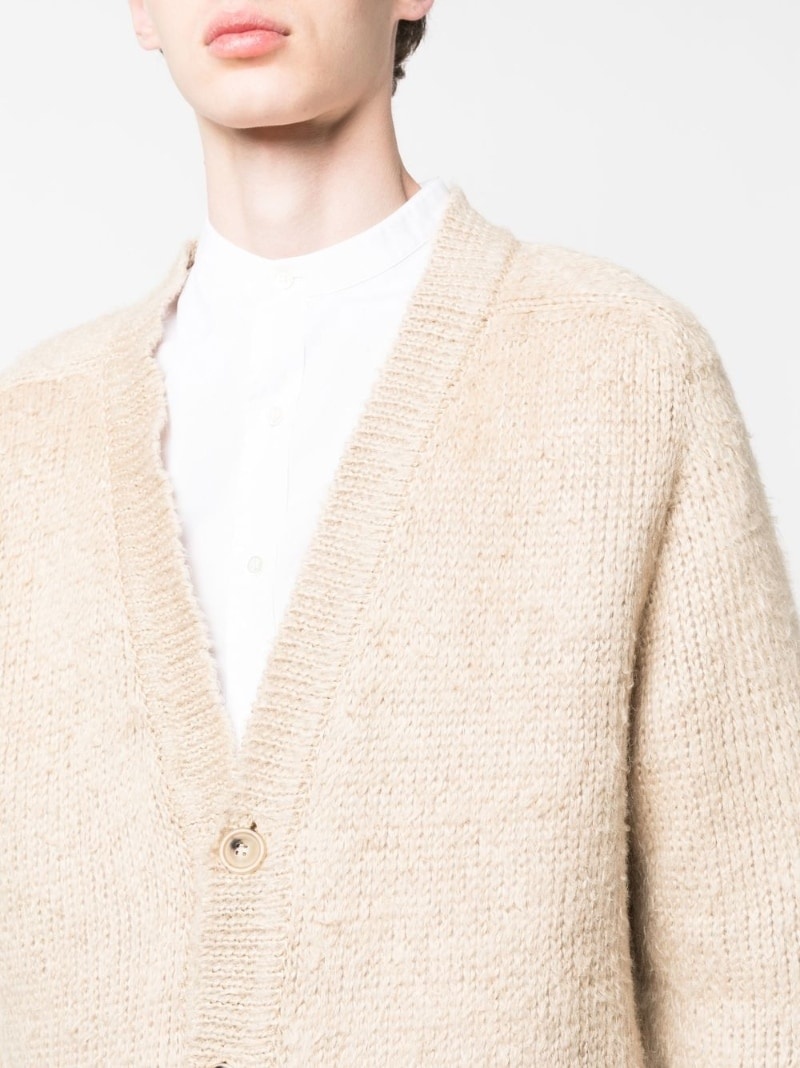 chunky-knit V-neck cardigan - 5