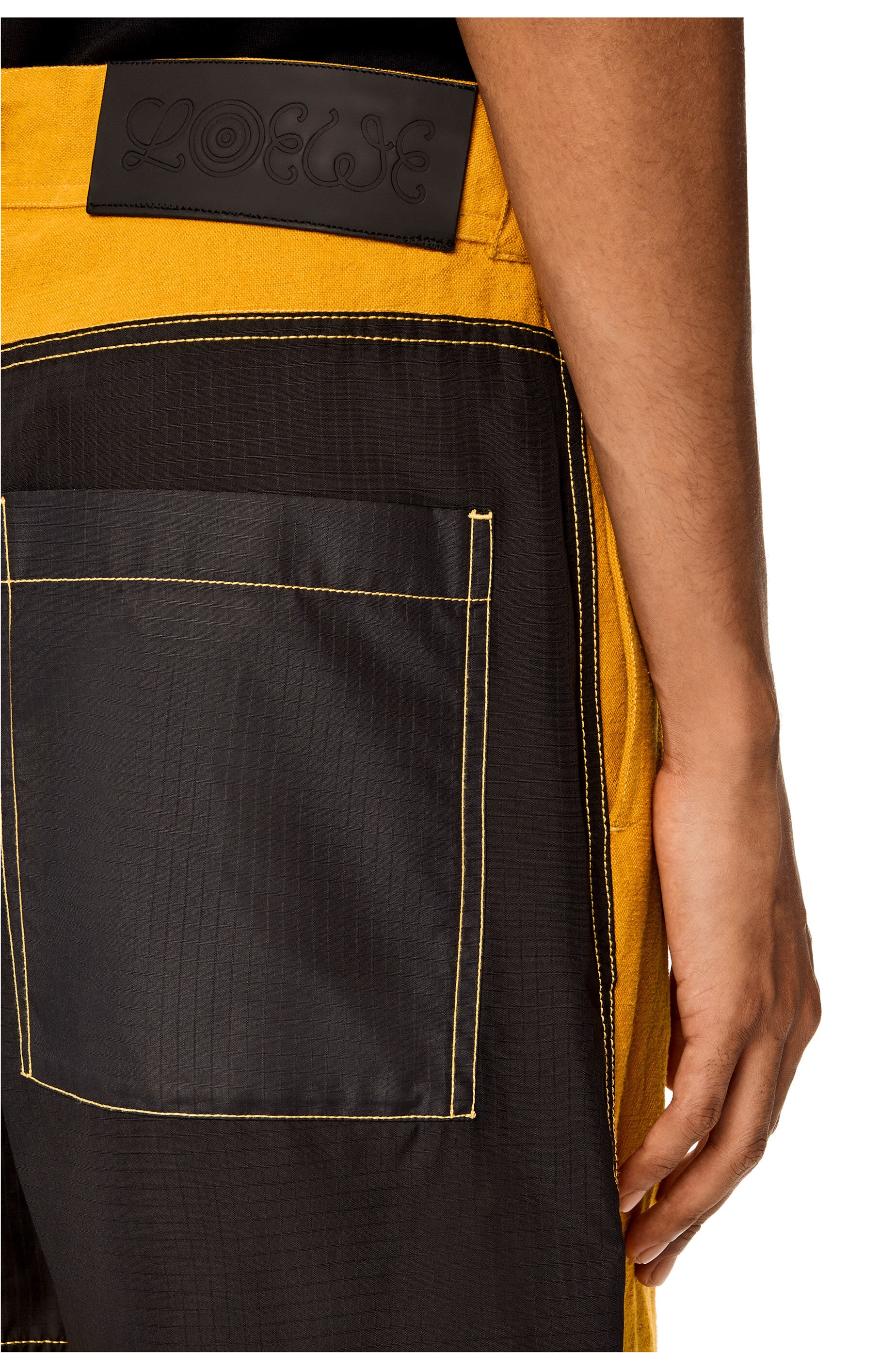 Bi-material bermuda shorts in cotton and linen - 5