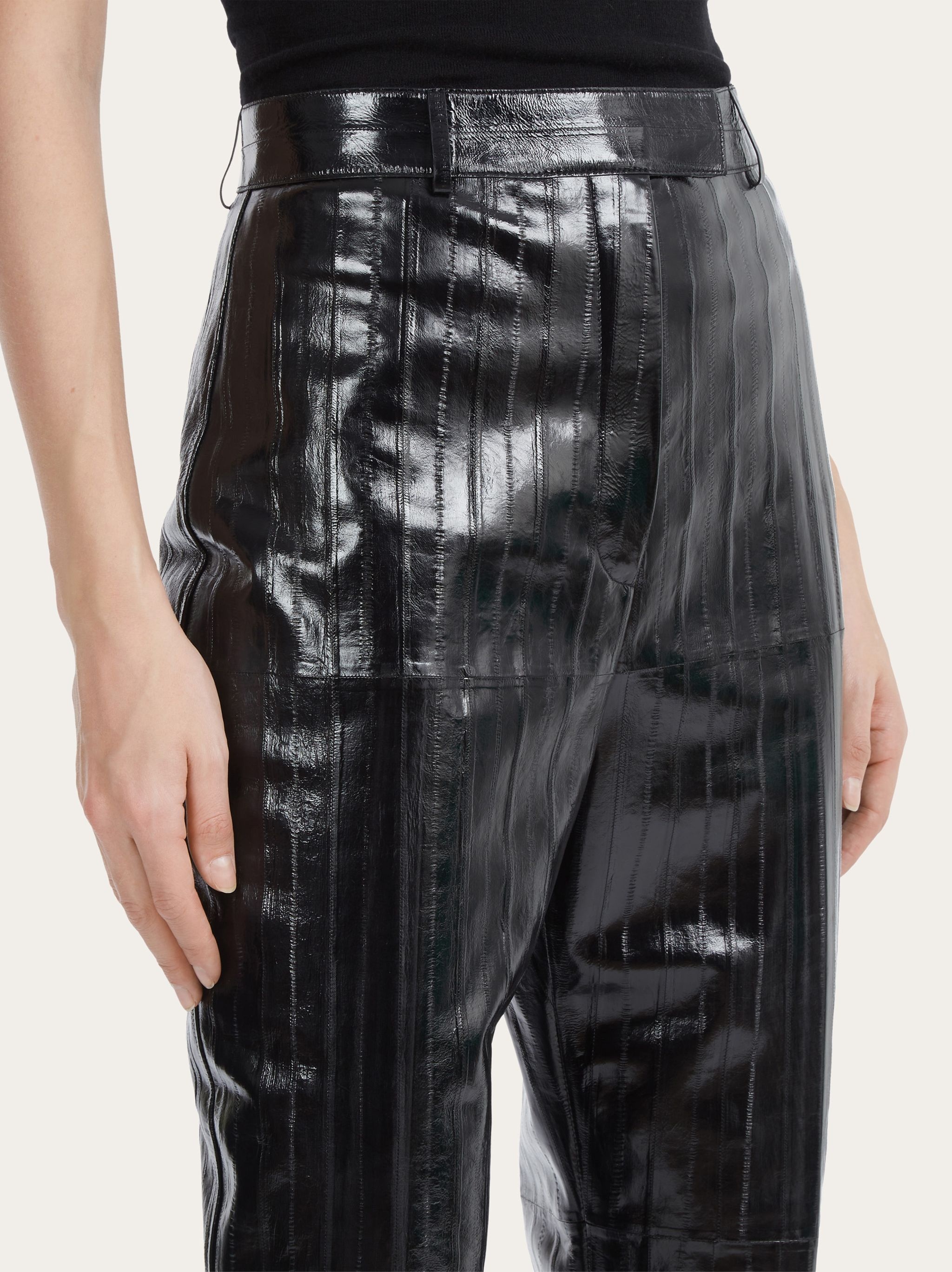 Straight leg leather trouser - 5