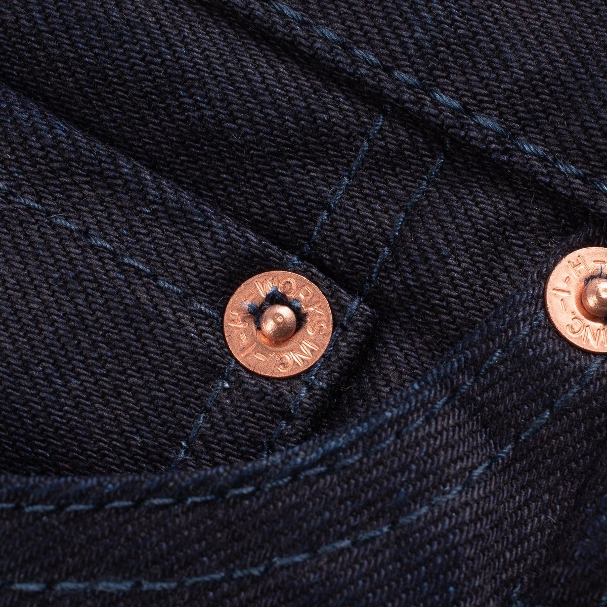 IH-888S-142ib 14oz Selvedge Denim Medium/High Rise Tapered Cut  Jeans - Indigo/Black - 10