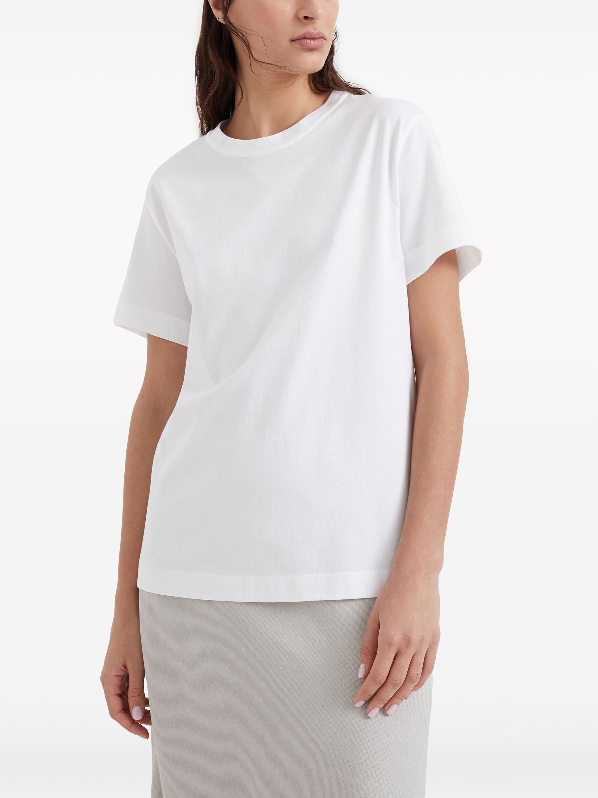 Monili-trim cotton T-shirt - 3