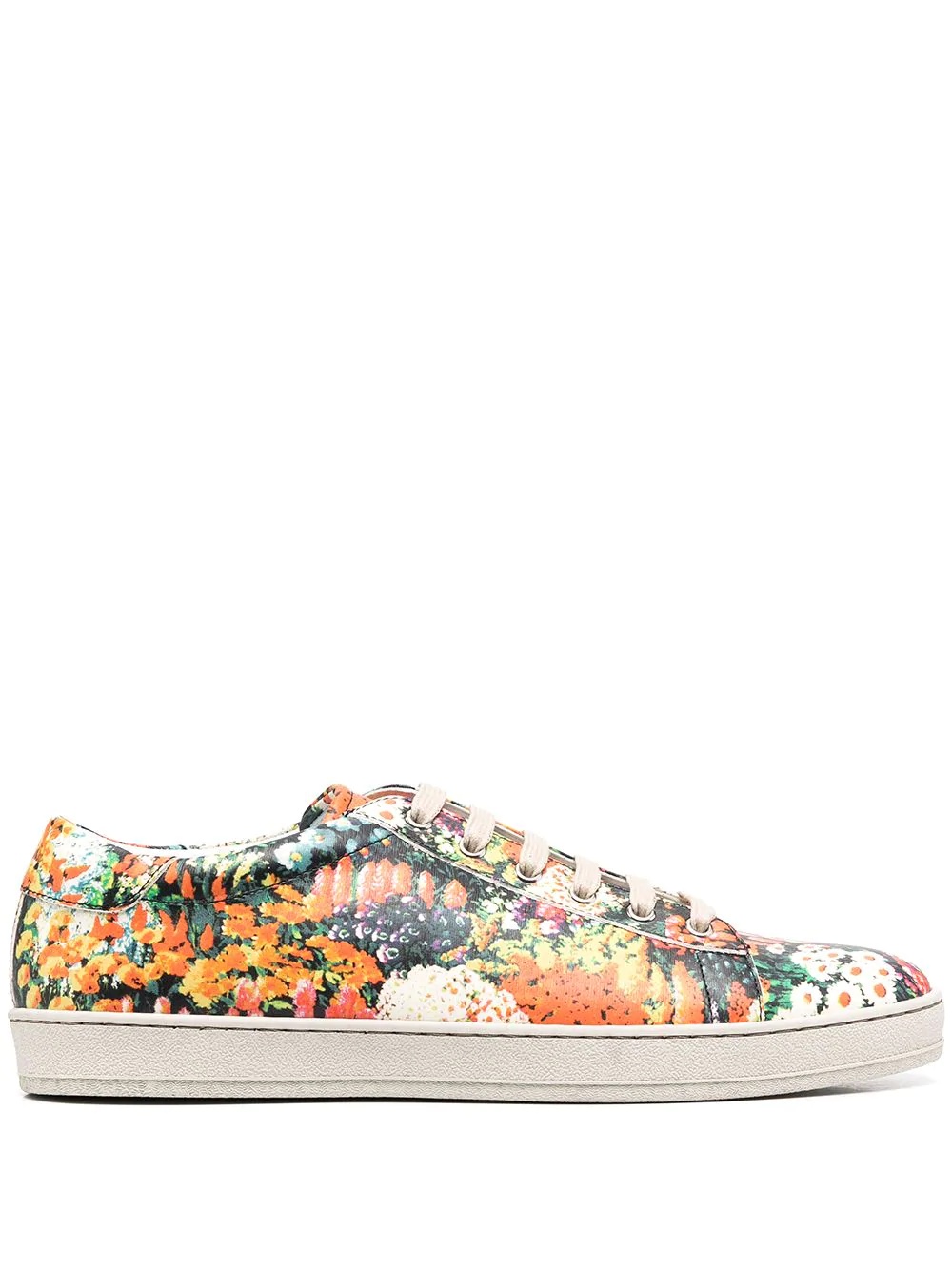 floral print low-top sneakers - 1