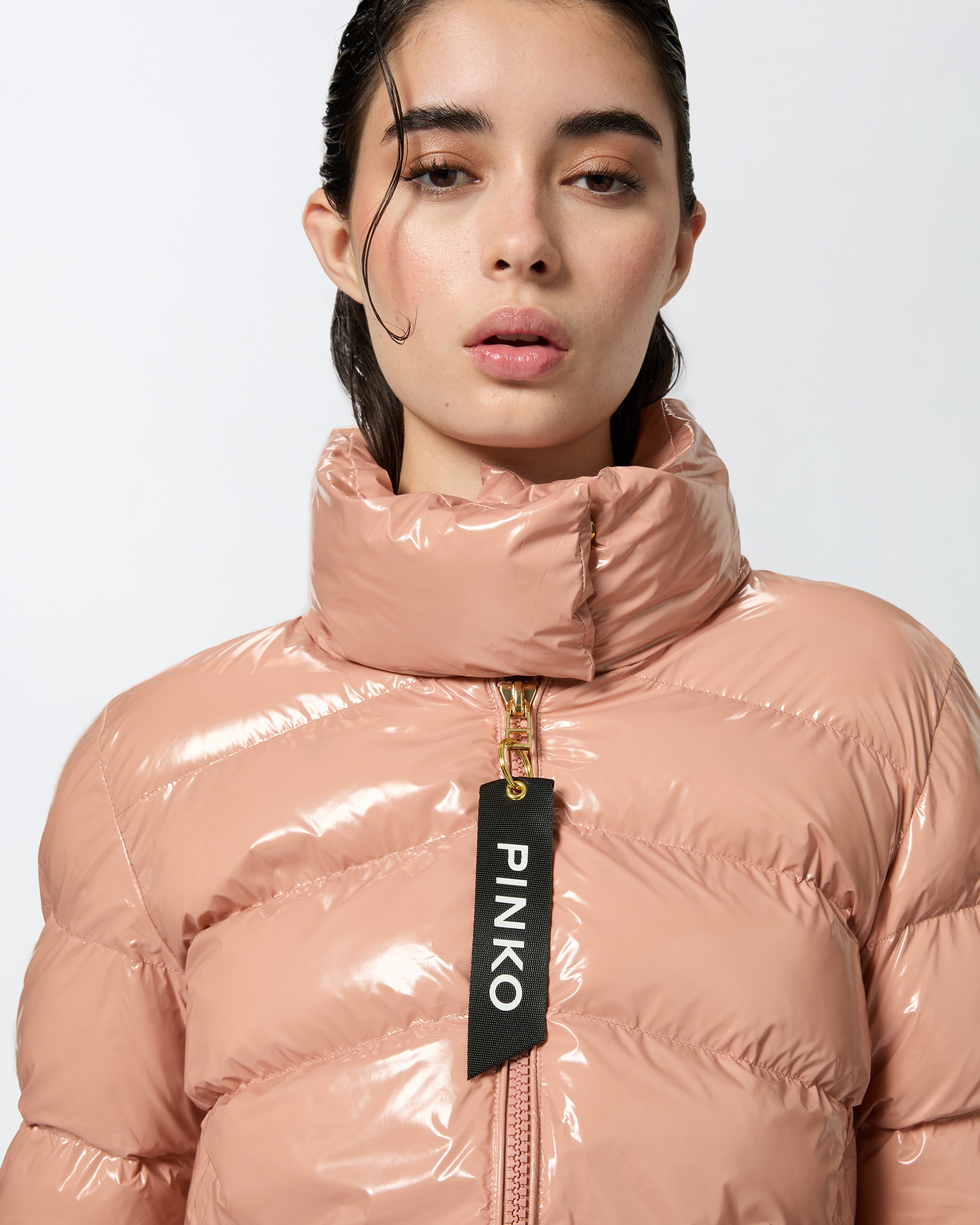 PADDED CRYSTAL NYLON PEA JACKET - 5