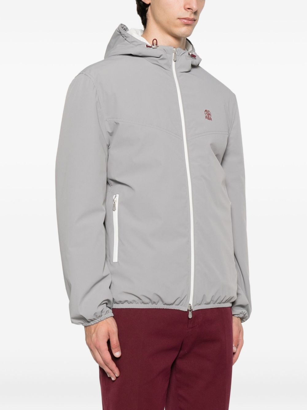 hooded zip-front jacket - 3