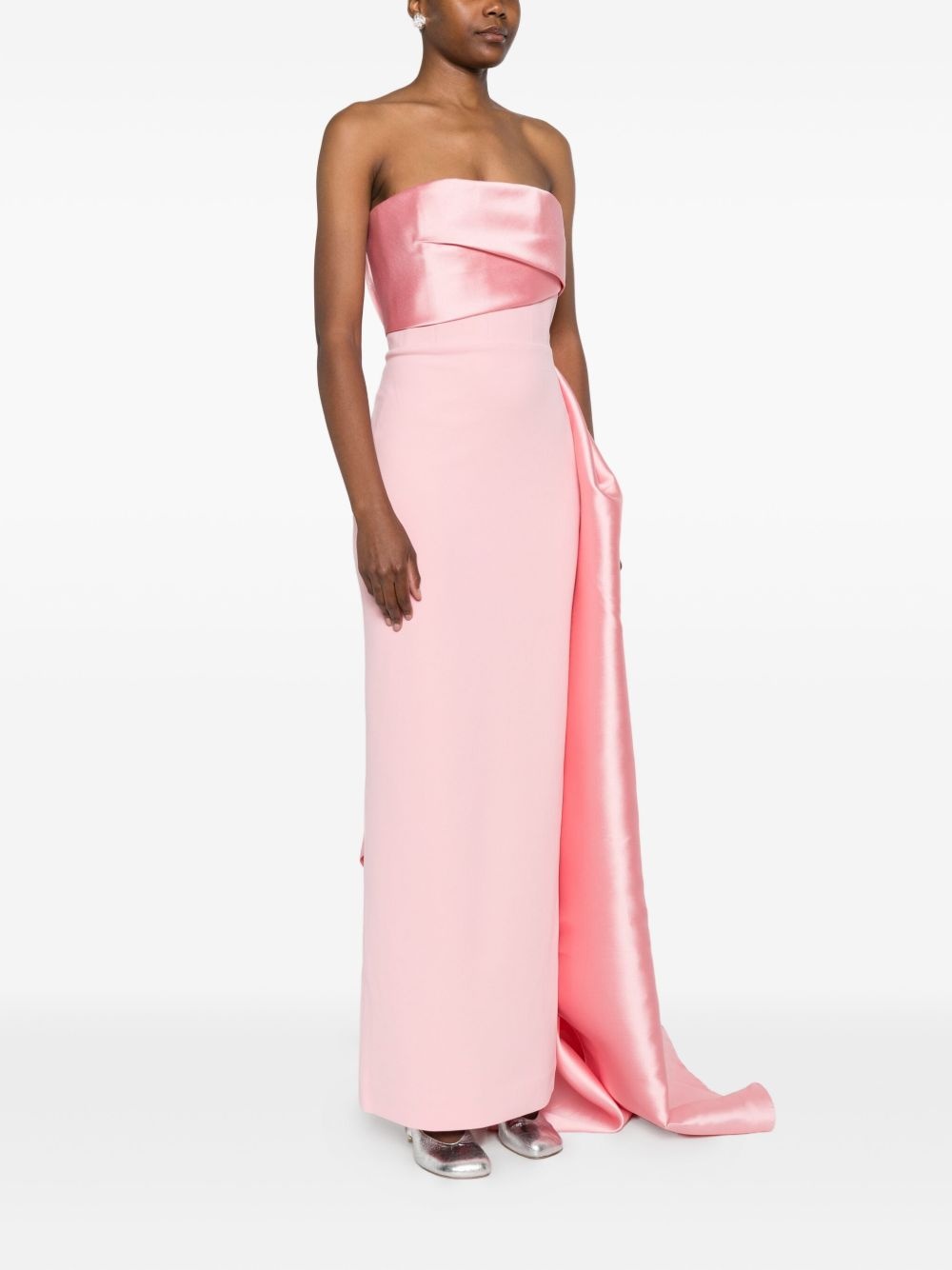 Kinsley draped-satin gown - 3
