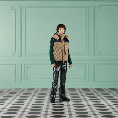 GUCCI GG canvas down vest with detachable hood outlook