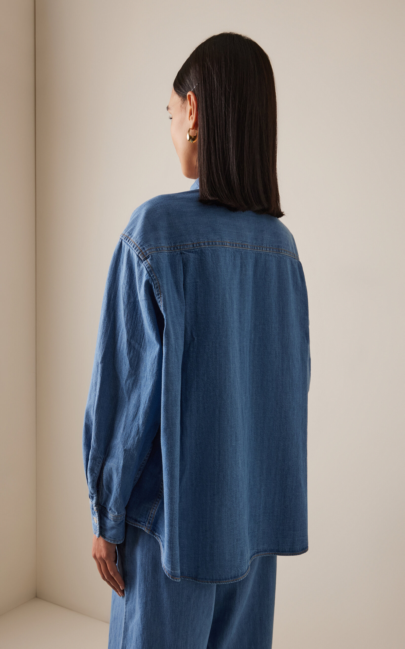 Parker Oversized Denim Shirt medium wash - 4