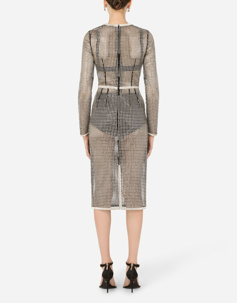 Mesh midi dress with rhinestone embellishment 3
