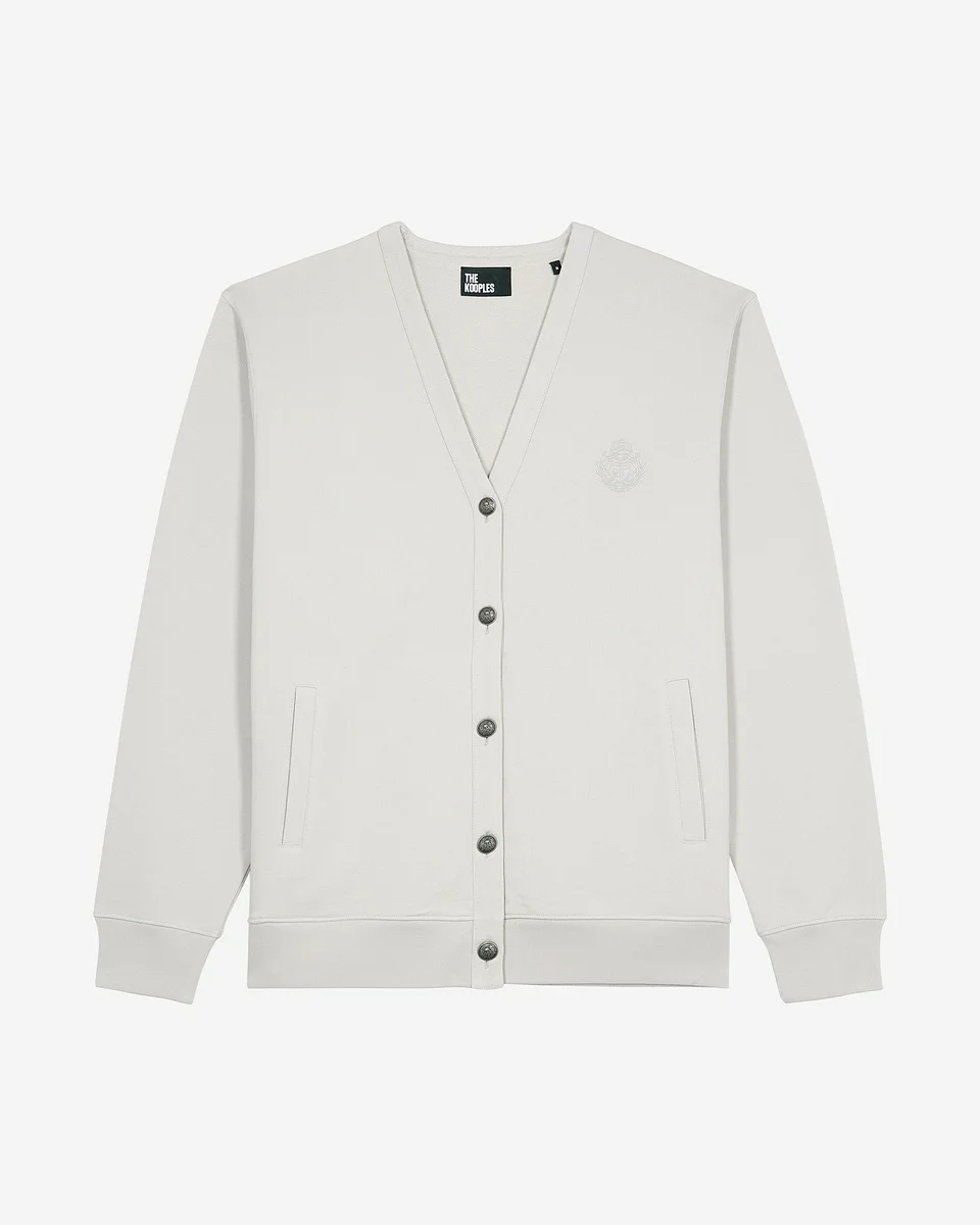 BUTTON-DOWN CARDIGAN IN GREY JERSEY - 1
